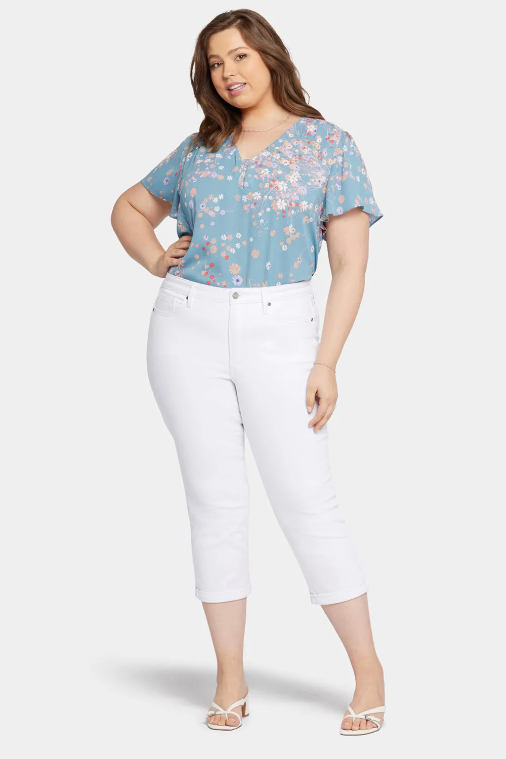 Chloe Skinny Capri Jeans In Plus Size - Optic White sold by NYDJ