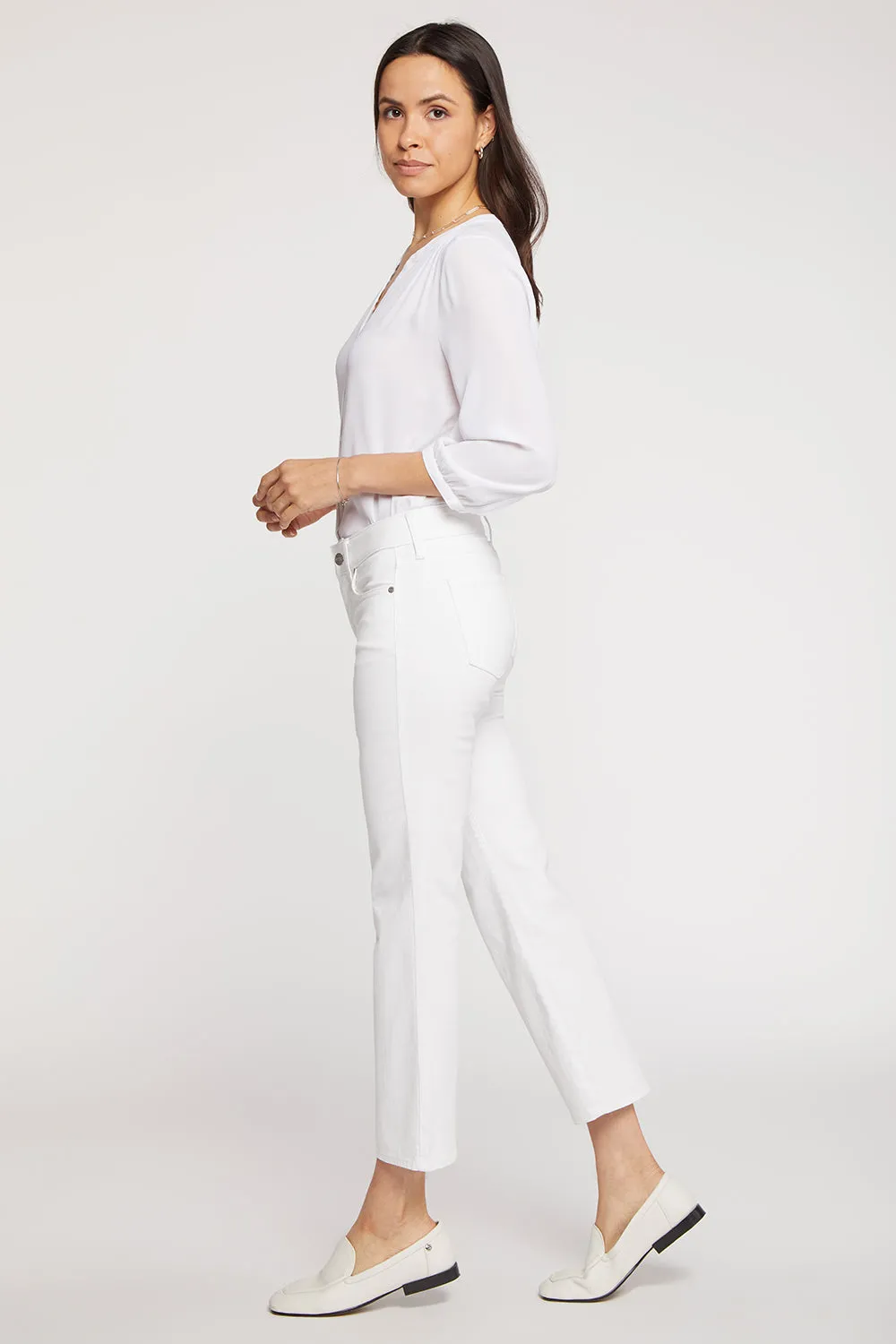 Marilyn Straight Ankle Jeans In Petite - Optic White sold by NYDJ product image thumbnail 5
