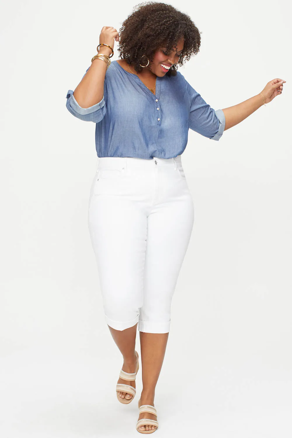 Marilyn Straight Crop Jeans In Plus Size - Optic White sold by NYDJ