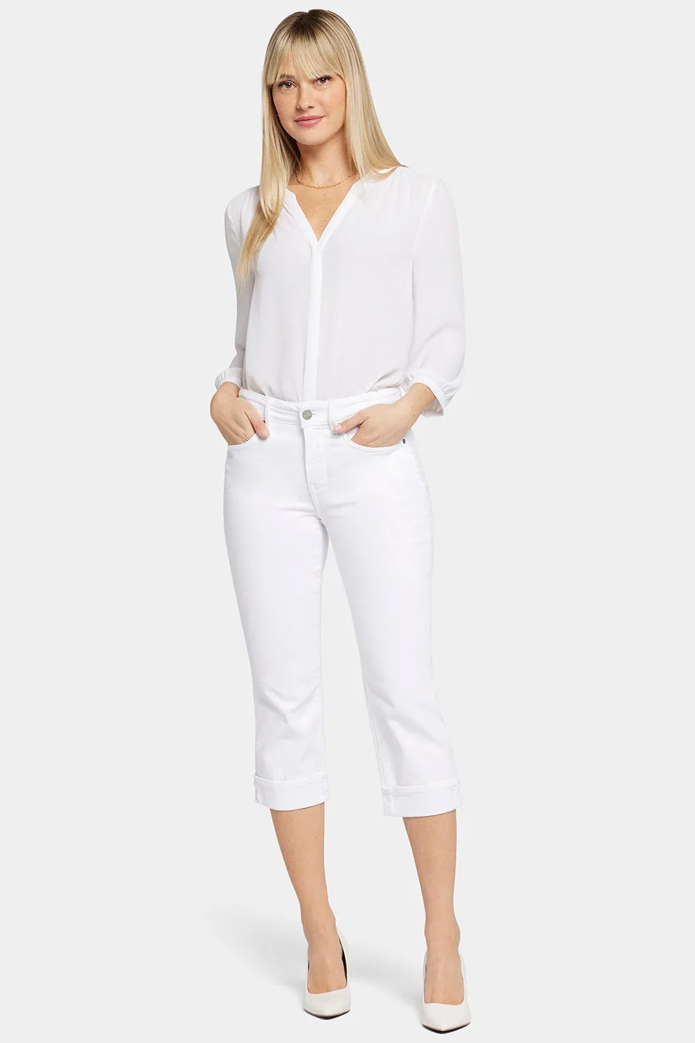 Marilyn Straight Crop Jeans - Optic White sold by NYDJ product image thumbnail 4