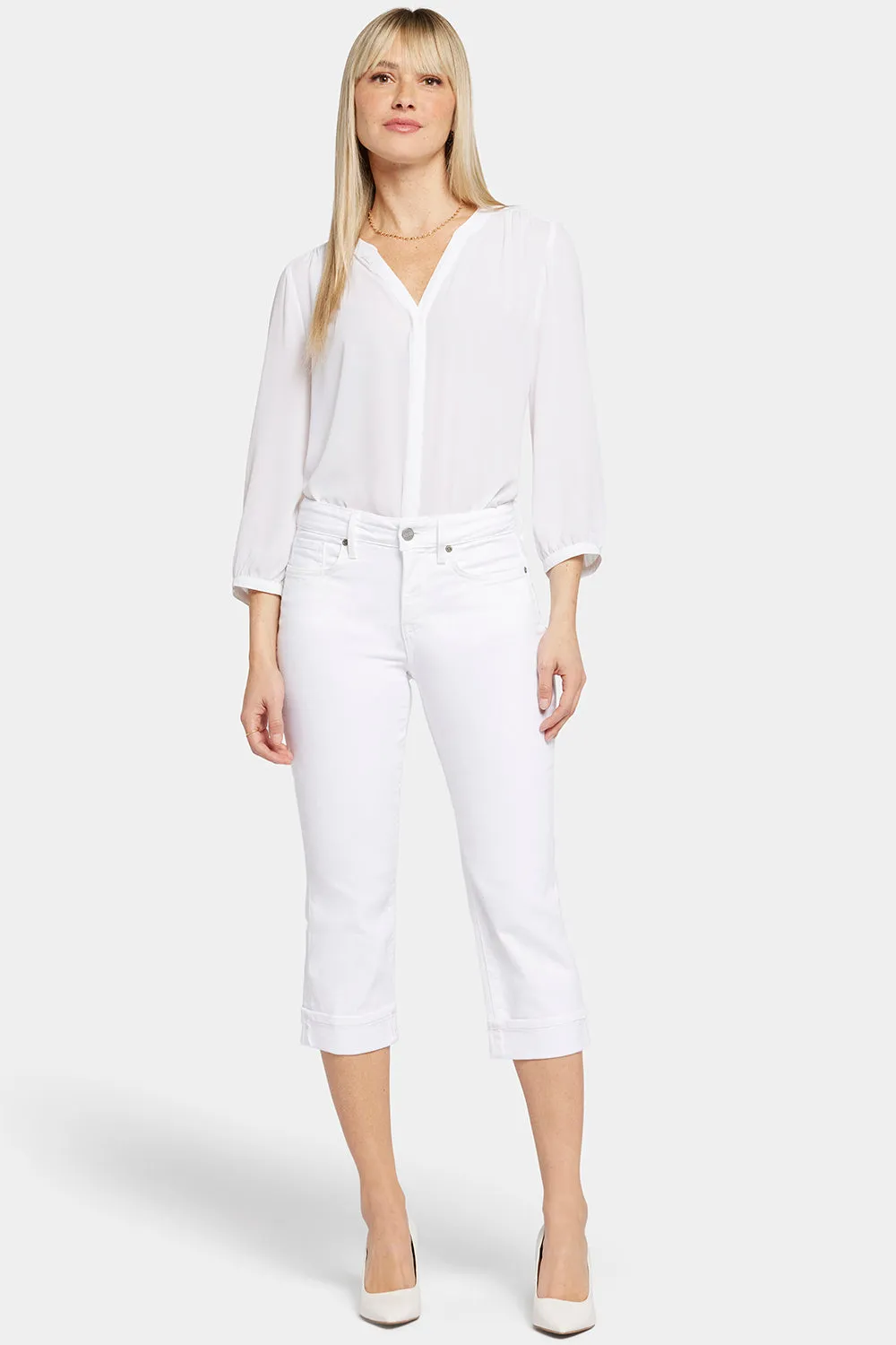 Marilyn Straight Crop Jeans - Optic White sold by NYDJ