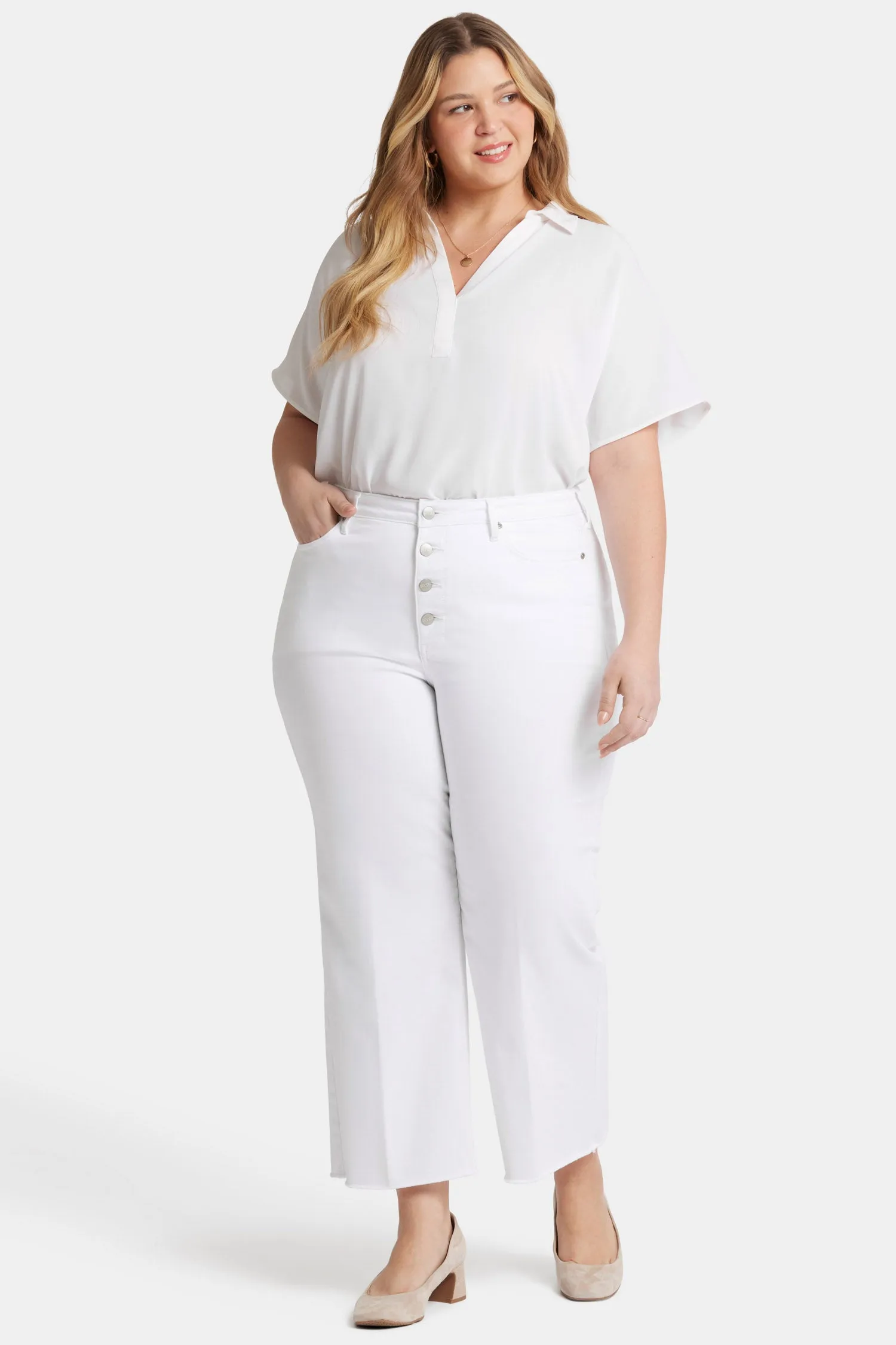 Teresa Wide Leg Ankle Jeans In Plus Size - Optic White sold by NYDJ product image thumbnail 4