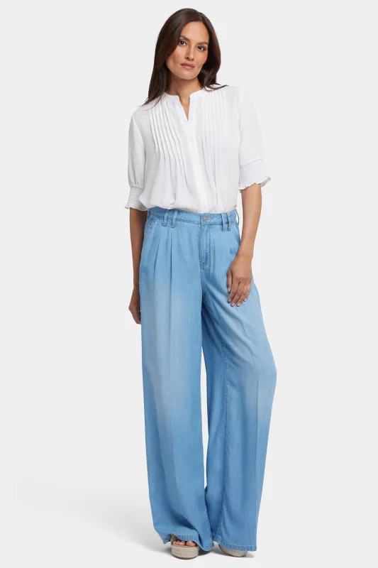 Whitney Pleated Trouser Pants - Canary Beach sold by NYDJ