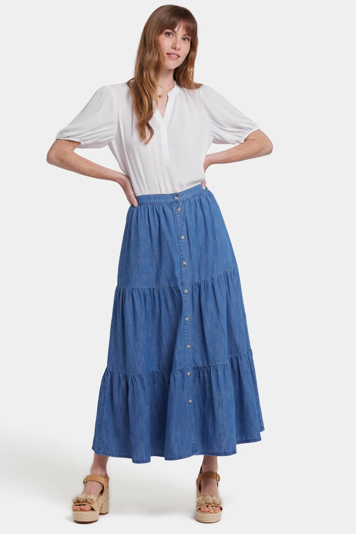 Tiered Maxi Skirt - Everly sold by NYDJ product image thumbnail 4