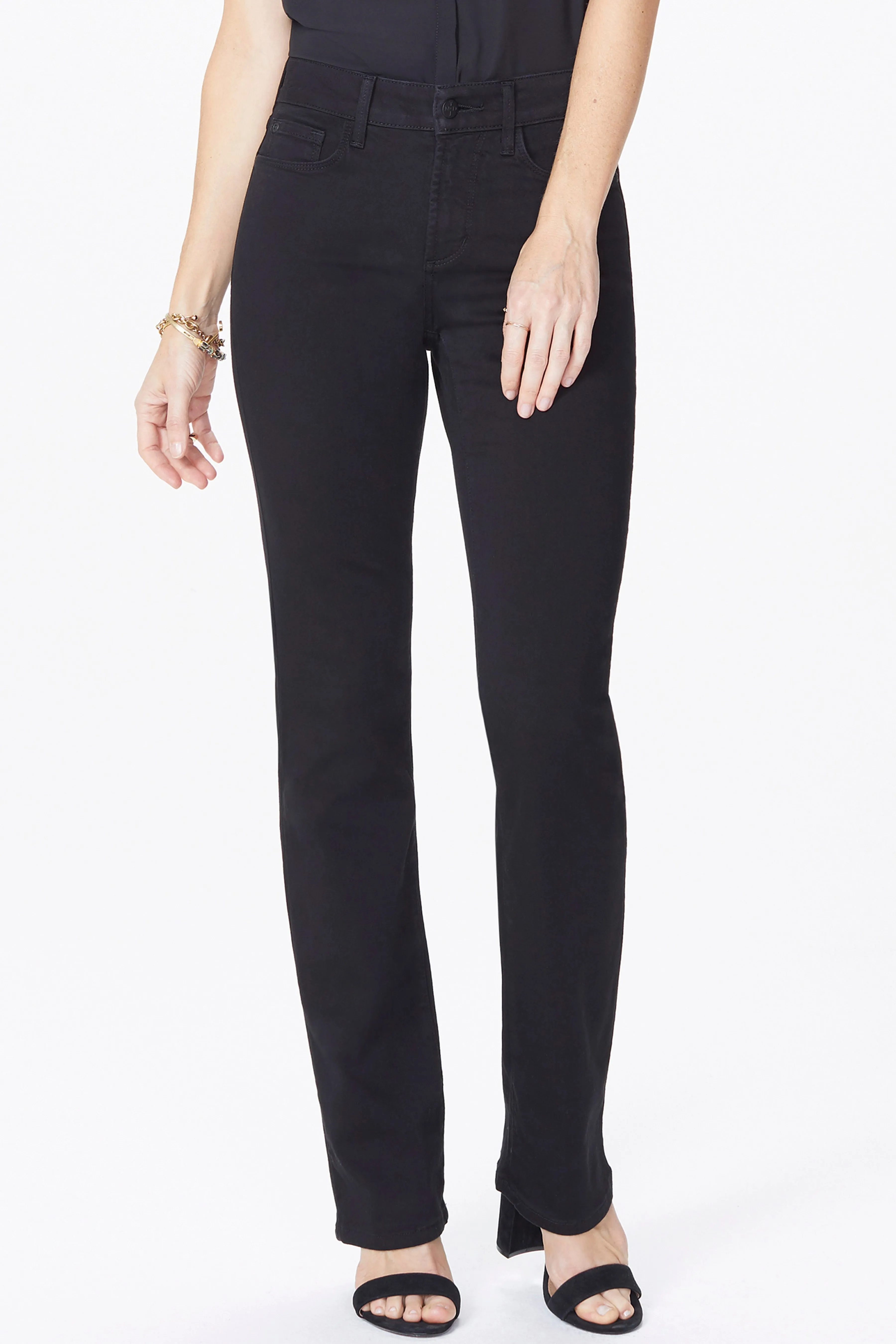 Marilyn Straight Pants In Petite - Black sold by NYDJ
