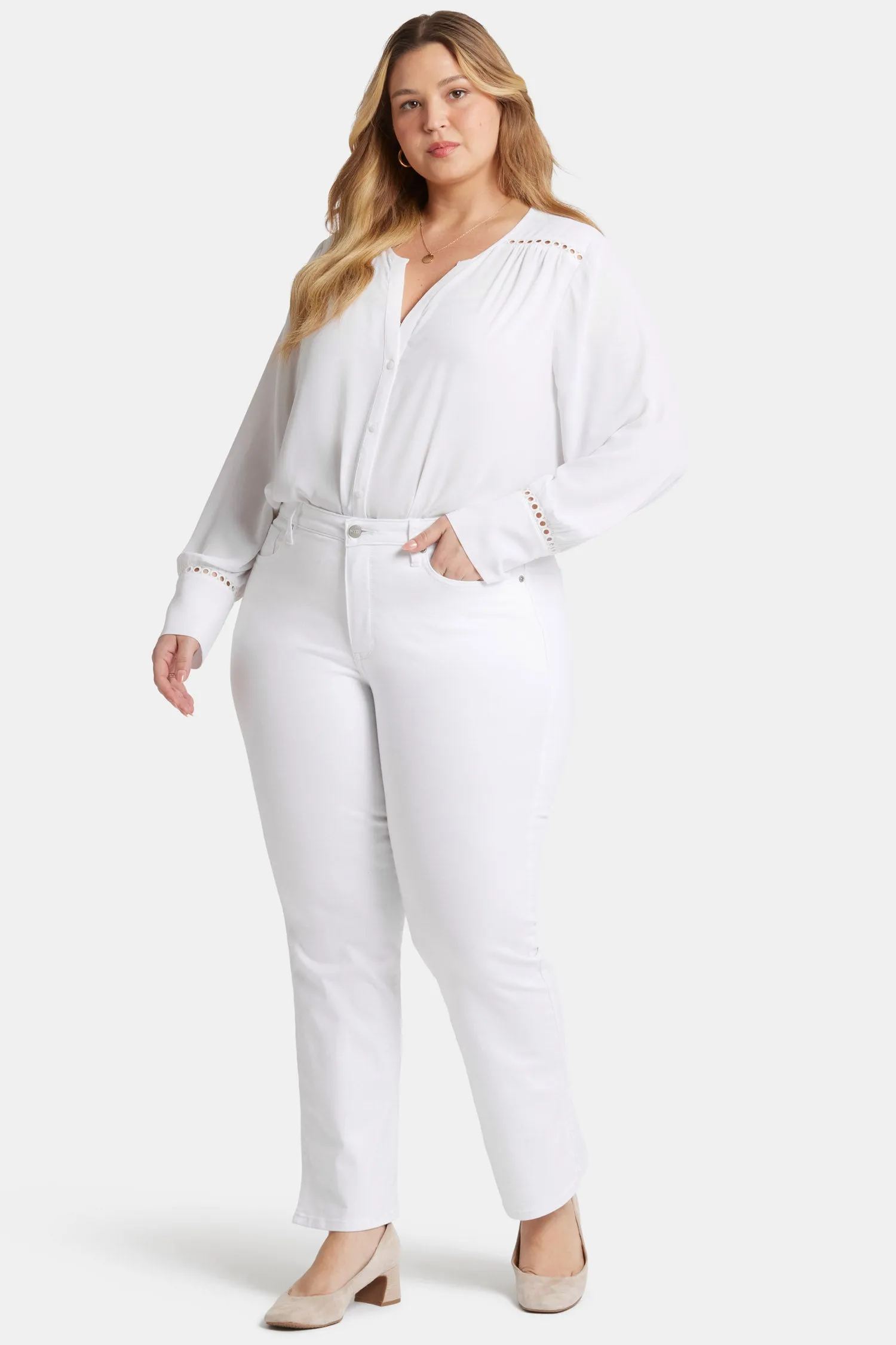 Barbara Bootcut Jeans In Plus Size - Optic White sold by NYDJ product image thumbnail 4