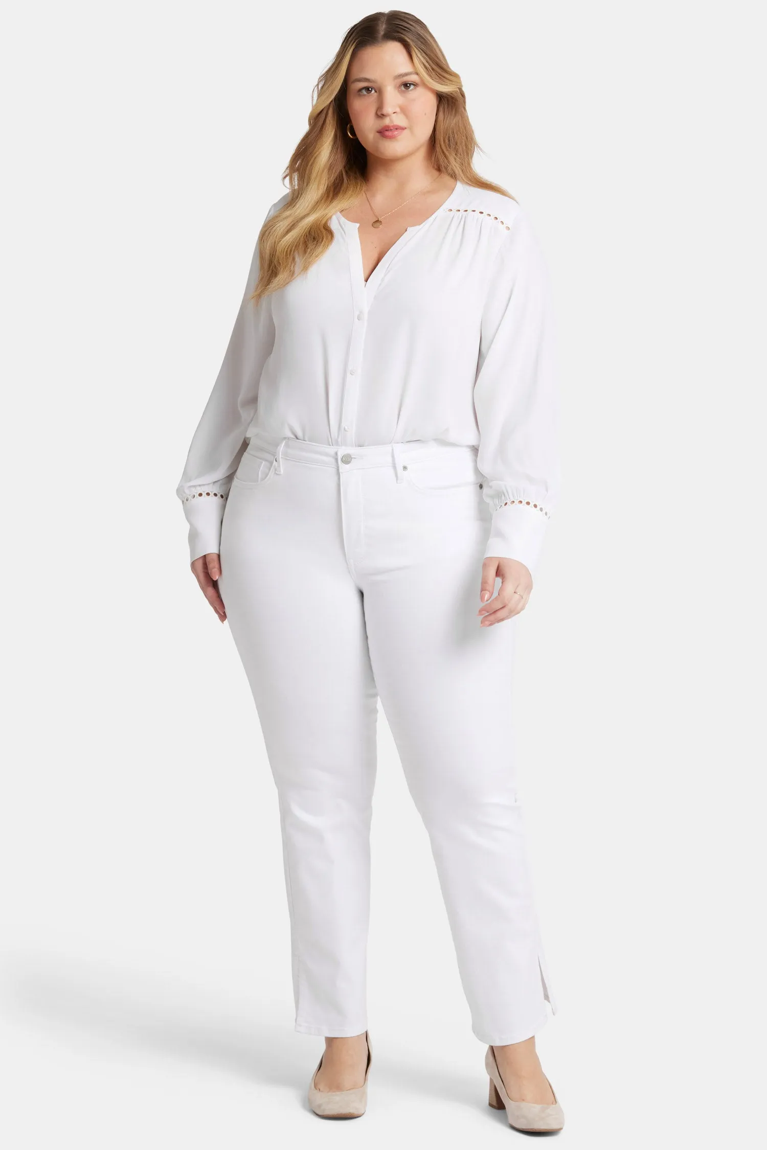 Barbara Bootcut Jeans In Plus Size - Optic White sold by NYDJ