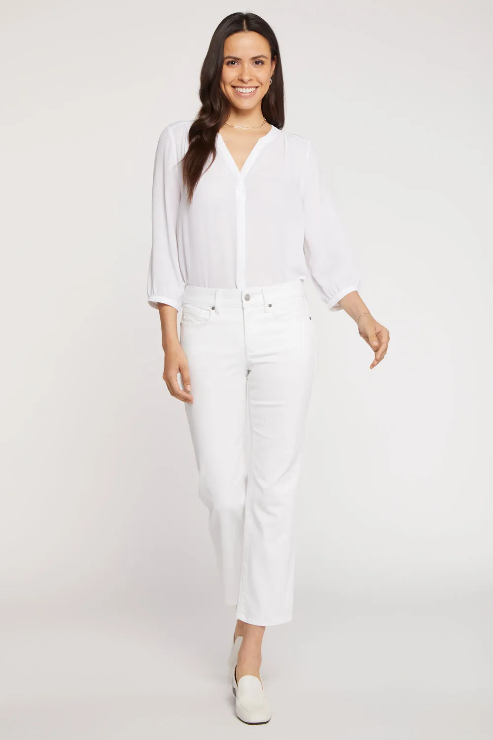 Marilyn Straight Ankle Jeans - Optic White sold by NYDJ product image thumbnail 4