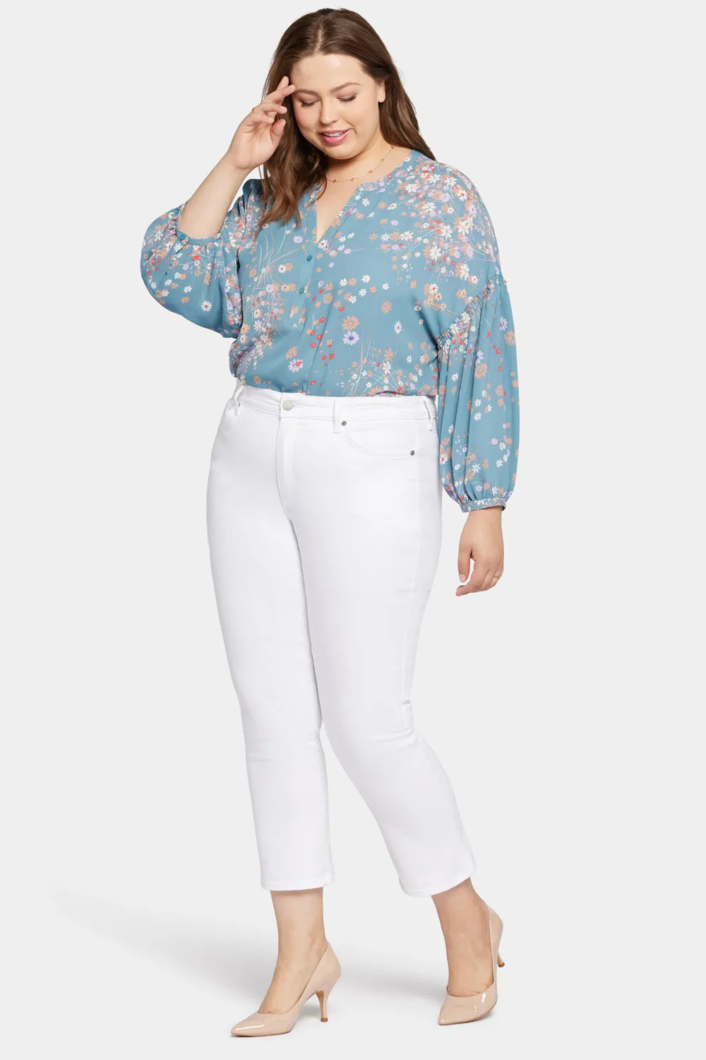Marilyn Straight Ankle Jeans In Plus Size - Optic White sold by NYDJ product image thumbnail 5
