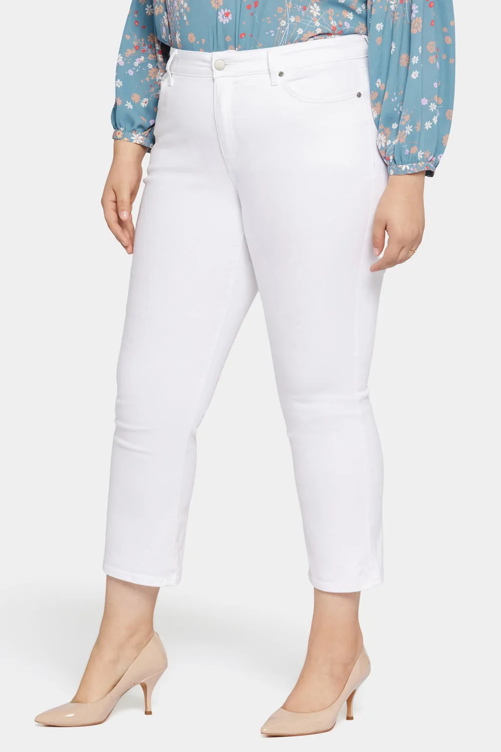 Marilyn Straight Ankle Jeans In Plus Size - Optic White sold by NYDJ product image thumbnail 3