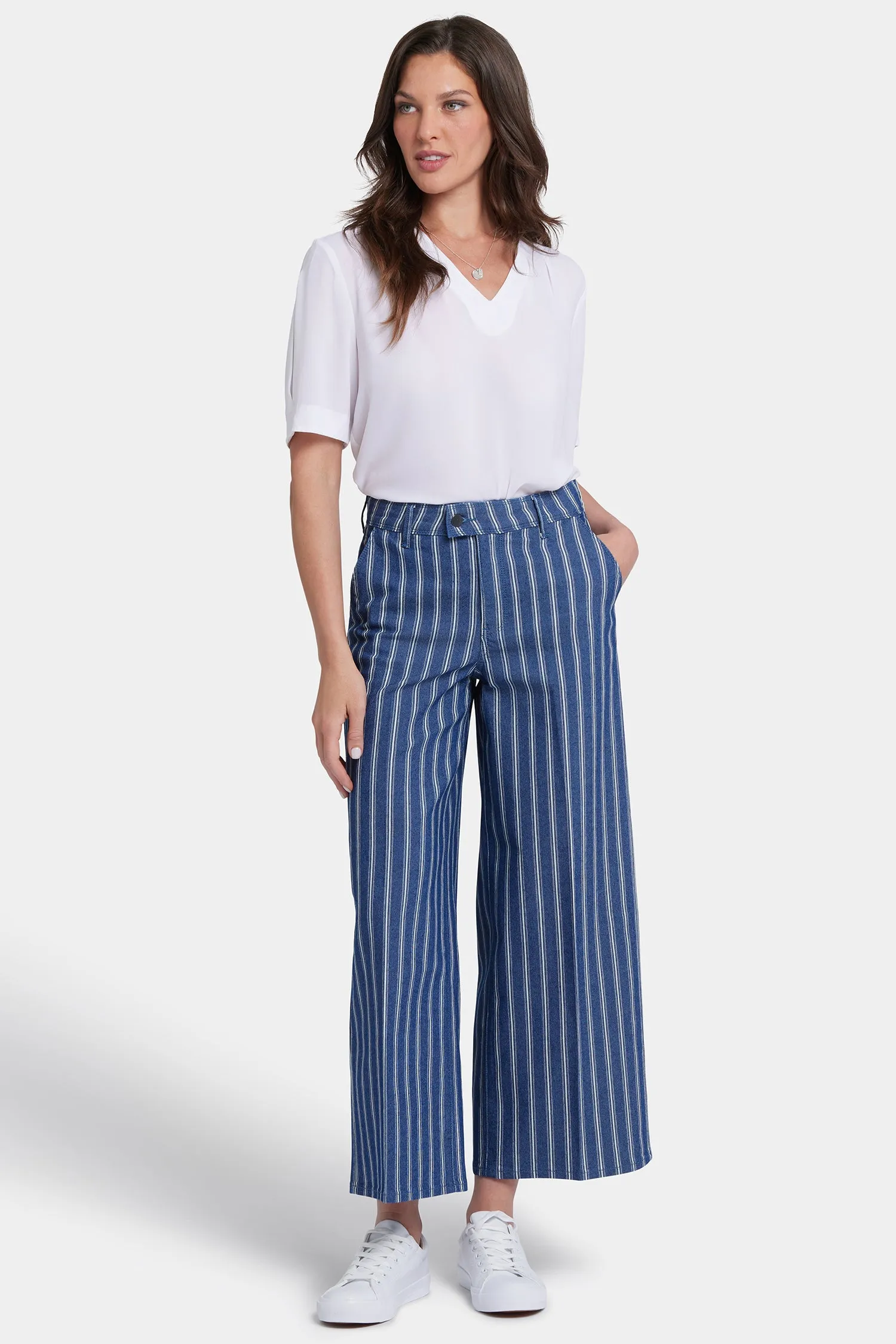 Mona Wide Leg Trouser Ankle Jeans - Huelva Stripe sold by NYDJ product image thumbnail 4