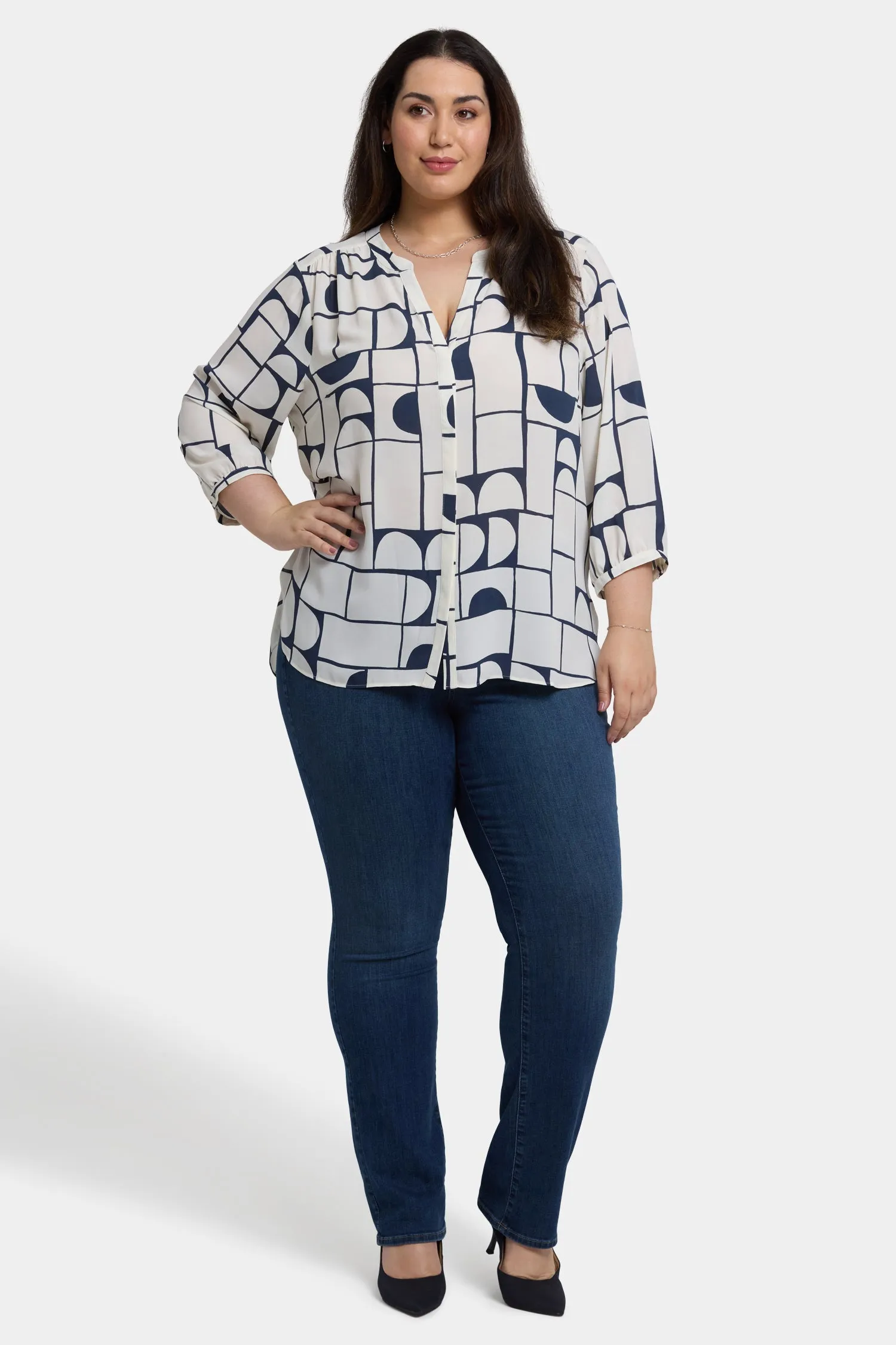 Pintuck Blouse In Plus Size - Campo Das Cortes sold by NYDJ product image thumbnail 4