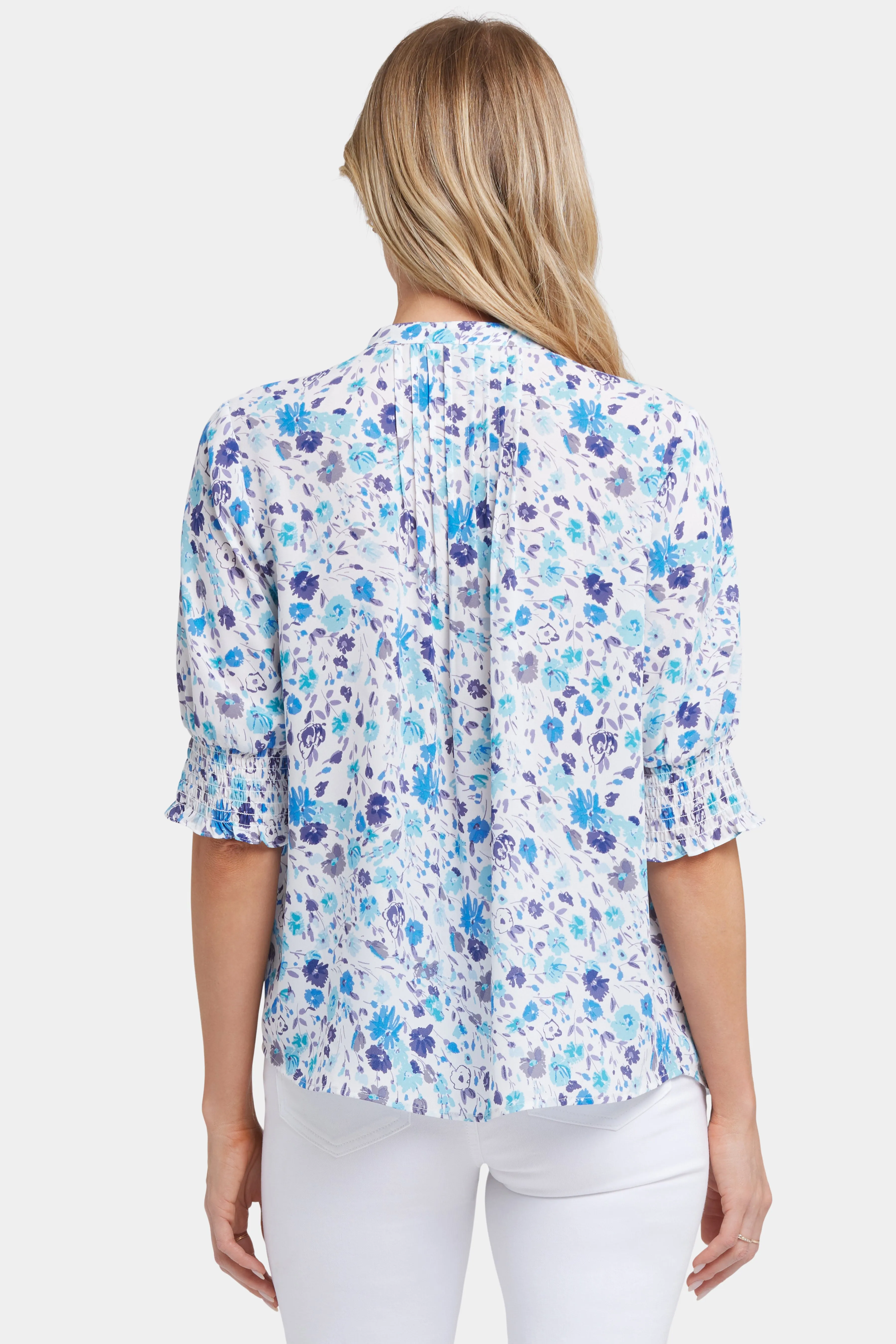 Pleated Short Sleeved Blouse - Jimena Garden sold by NYDJ product image thumbnail 2