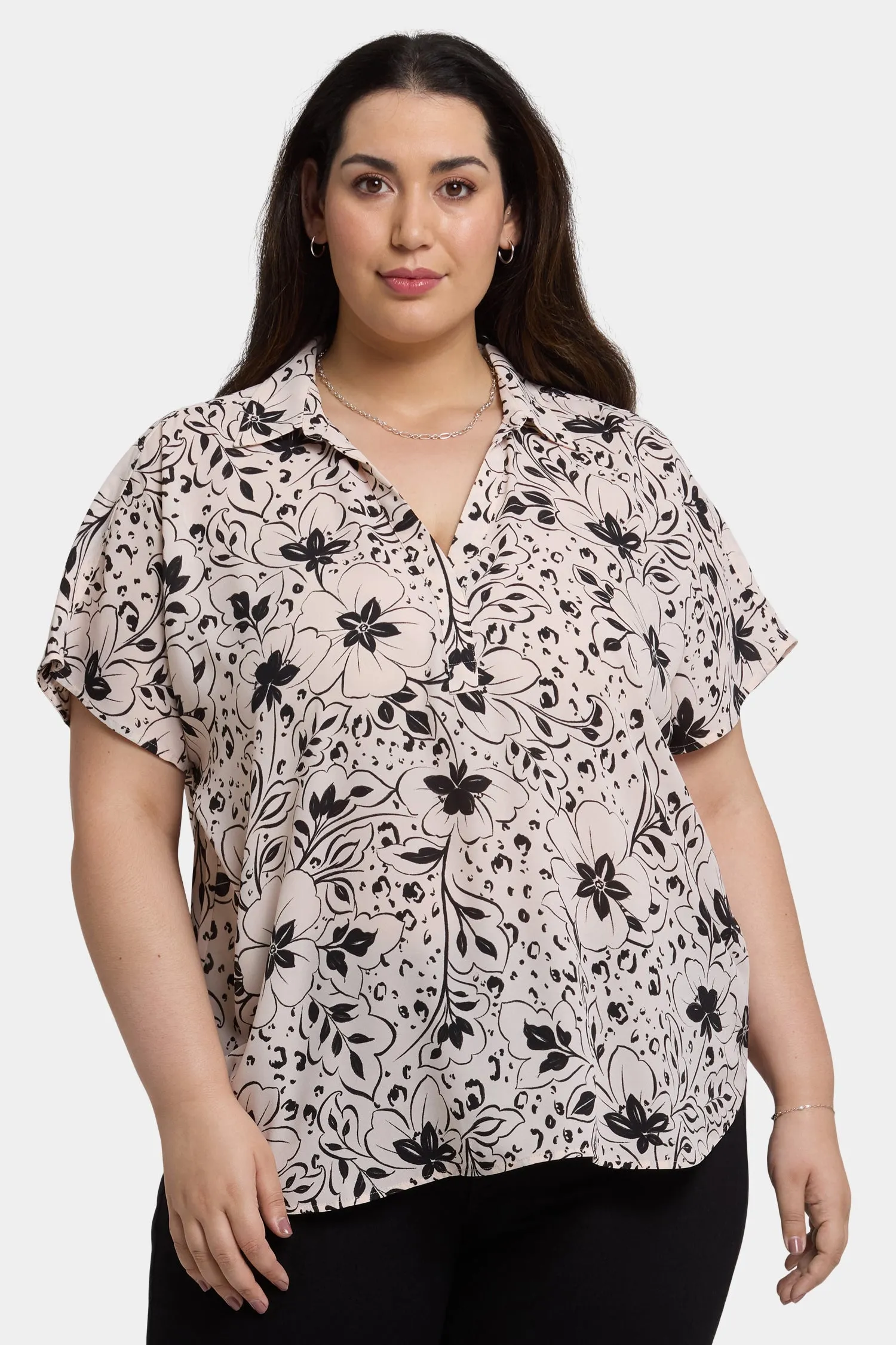 Becky Short Sleeved Blouse In Plus Size - Luna Flores sold by NYDJ