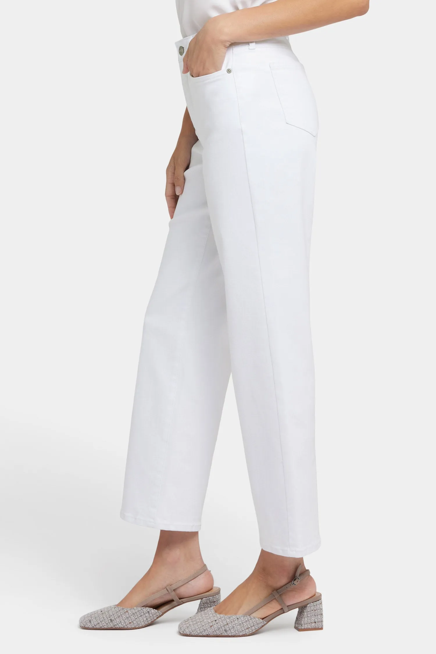 Bailey Relaxed Straight Ankle Jeans - Optic White sold by NYDJ product image thumbnail 3
