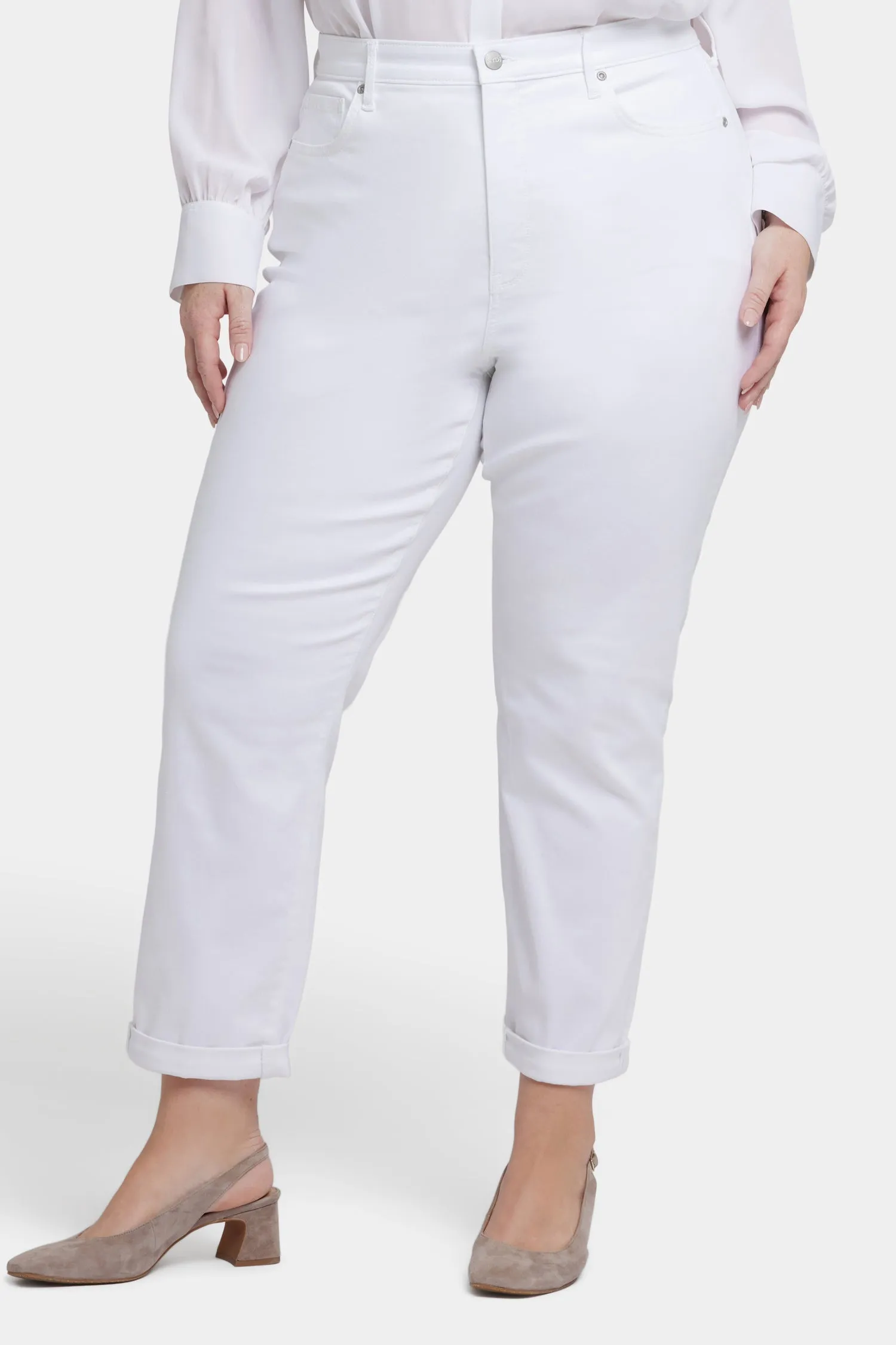 Margot Girlfriend Jeans In Plus Size - Optic White sold by NYDJ product image thumbnail 4