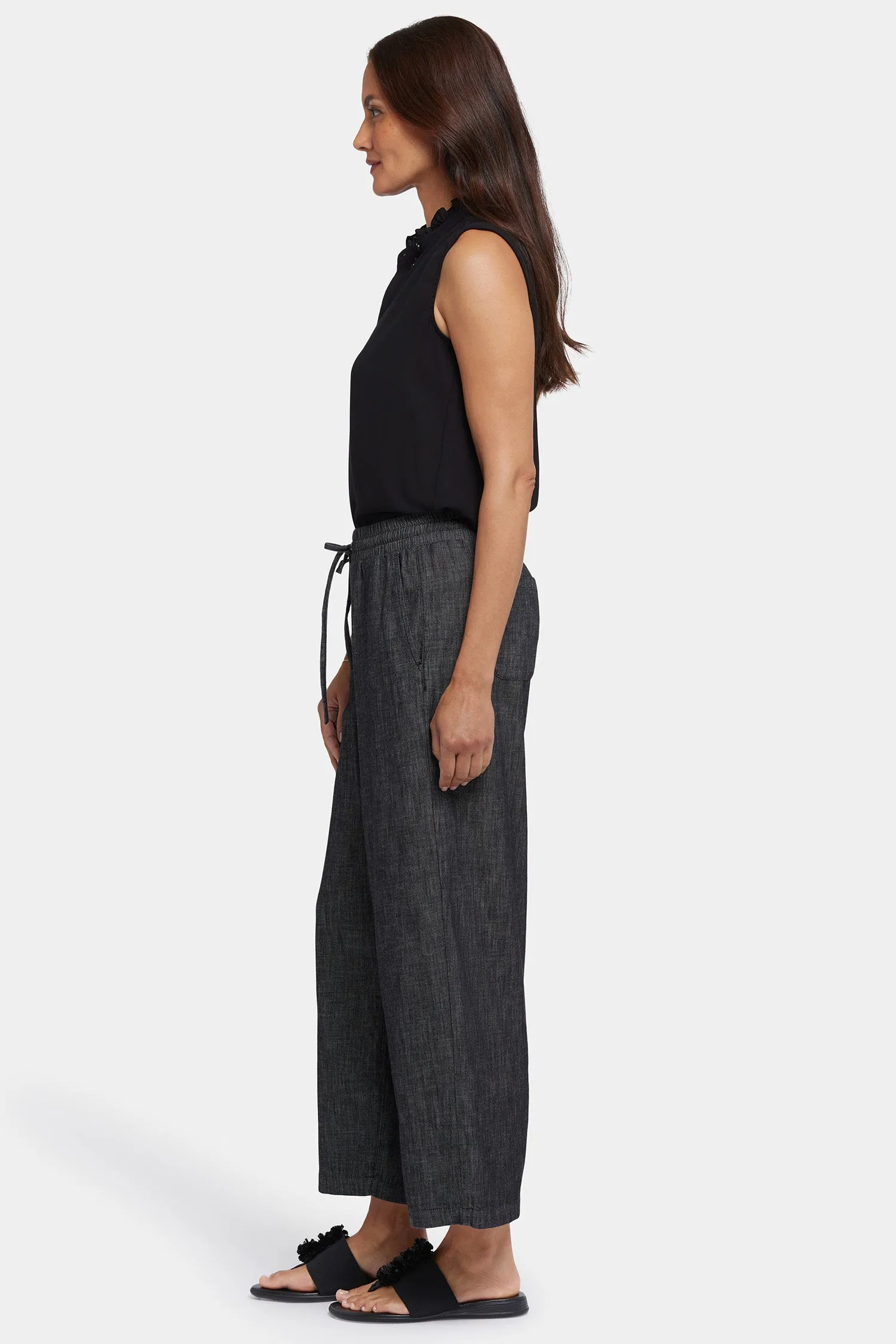 Jayne Pull-On Wide Leg Ankle Pants In Petite - Black Rinse sold by NYDJ product image thumbnail 5