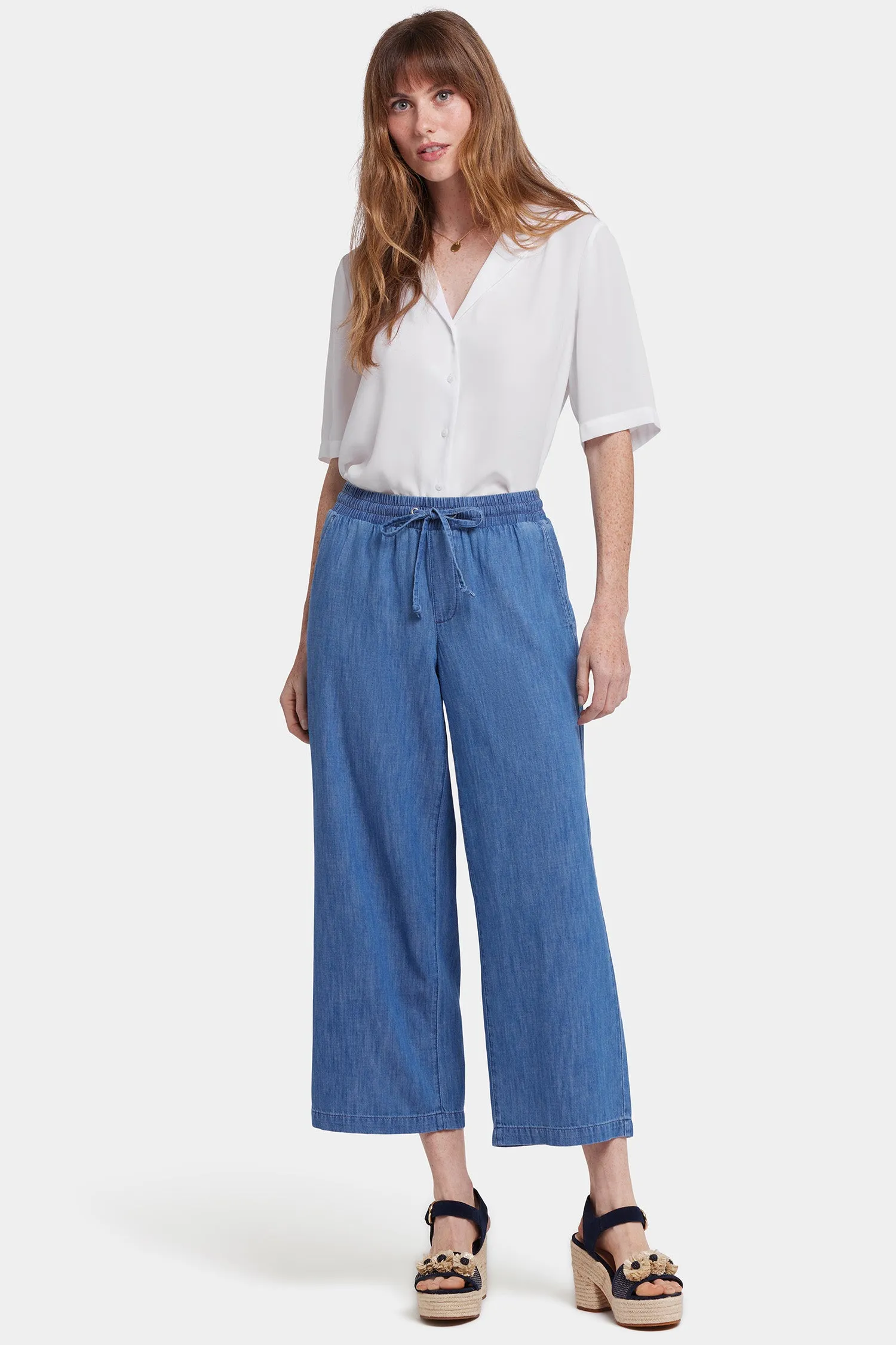 Jayne Pull-On Wide Leg Ankle Pants In Petite - Everly sold by NYDJ