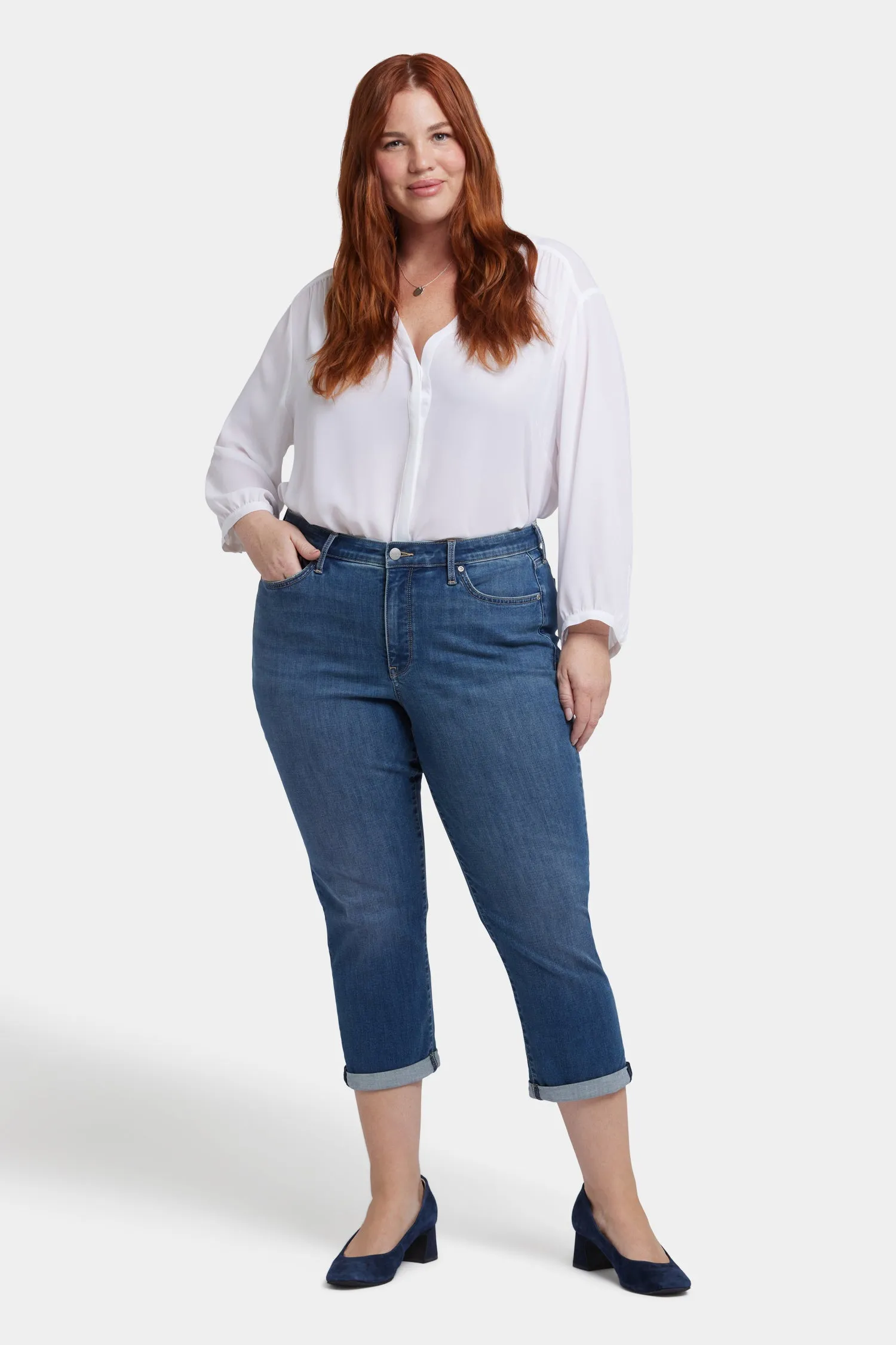 Chloe Skinny Capri Jeans In Plus Size - Costa Brava sold by NYDJ