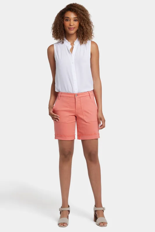 Diana Relaxed Denim Shorts In Petite - Coral Haze sold by NYDJ