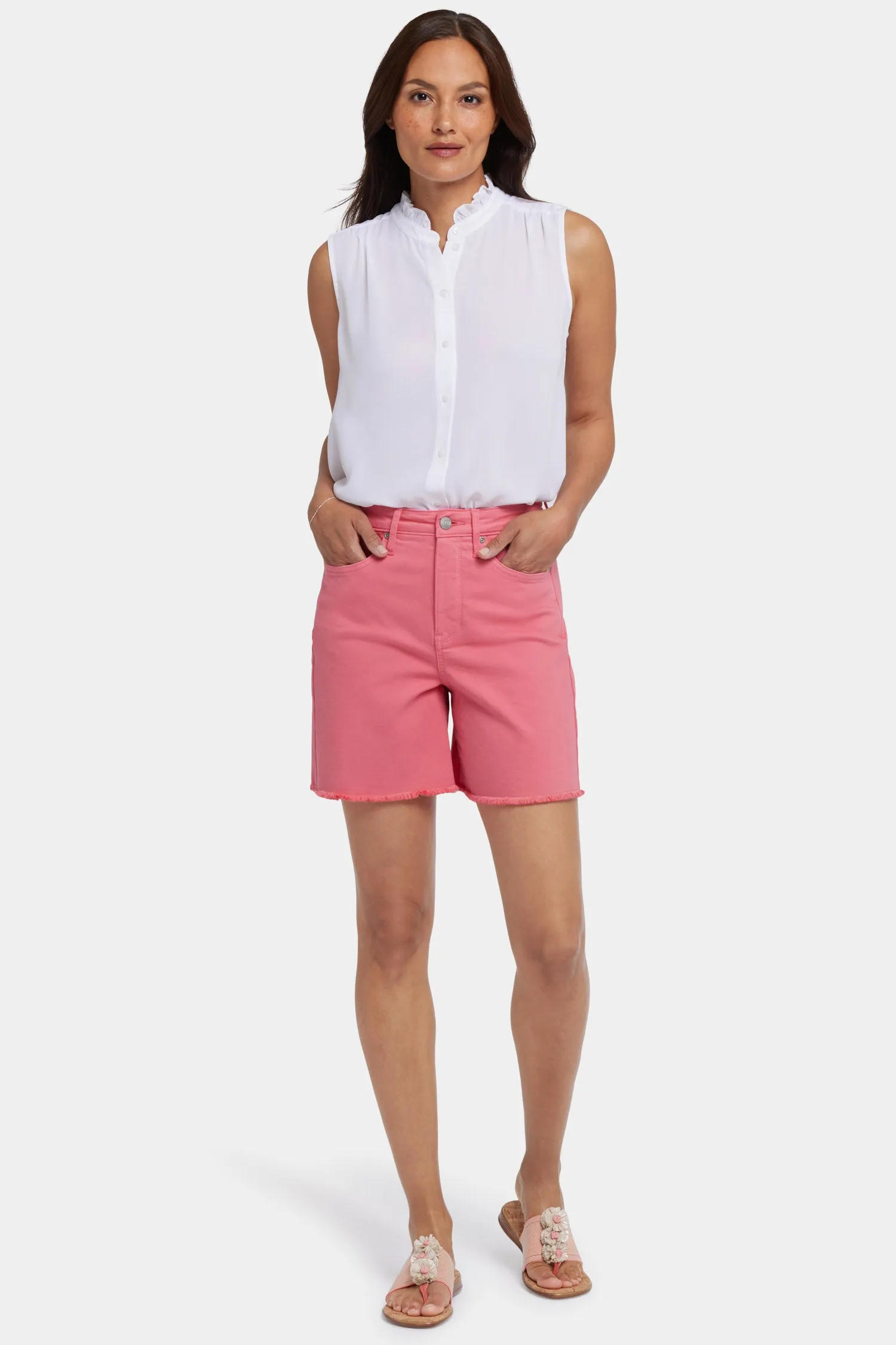 Berkyn Relaxed Denim Shorts - Spiced Coral sold by NYDJ