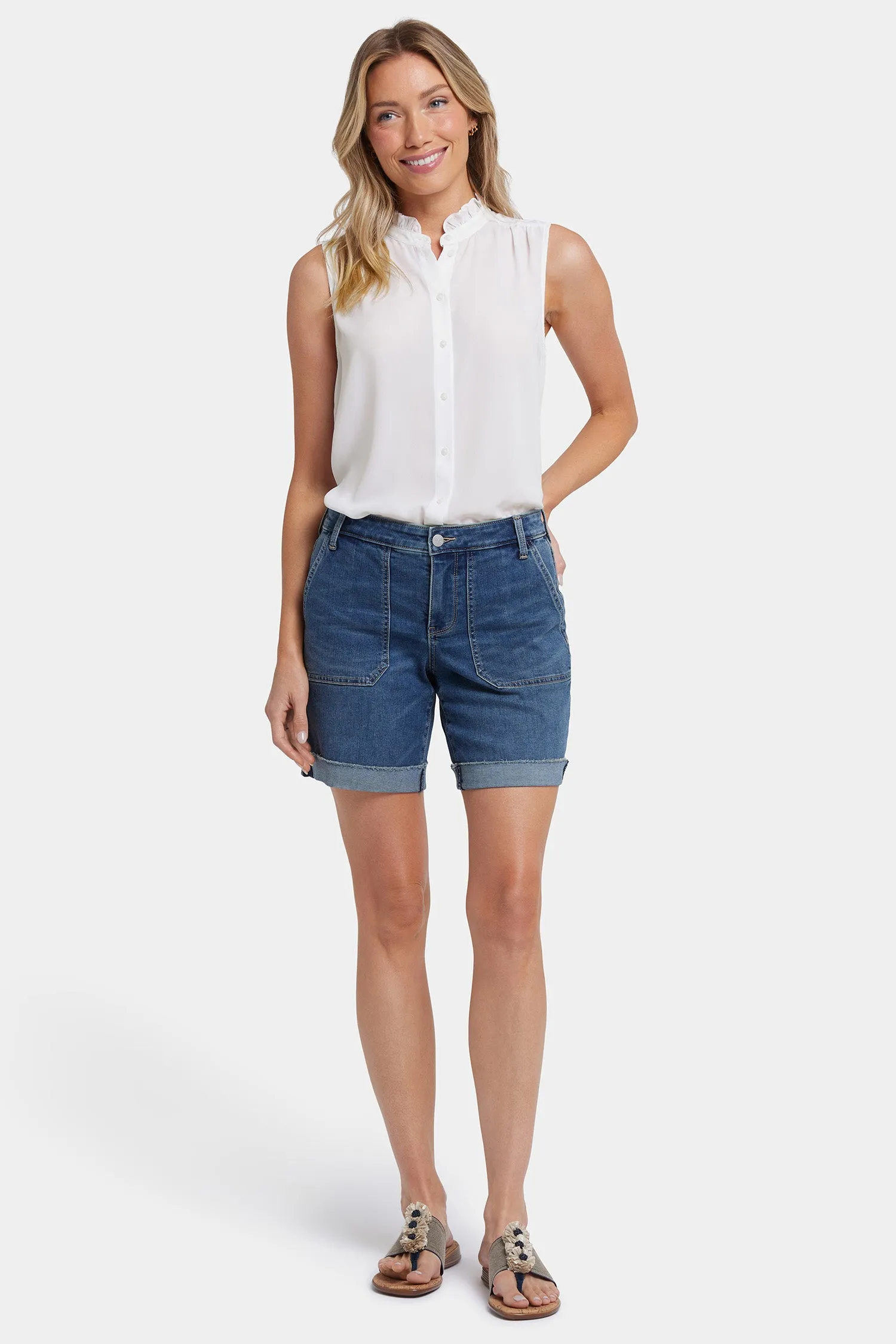 Diana Relaxed Denim Shorts In Petite - Valencia Surf sold by NYDJ product image thumbnail 4