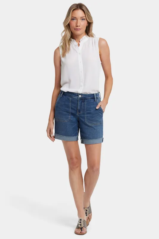 Diana Relaxed Denim Shorts In Petite - Valencia Surf sold by NYDJ