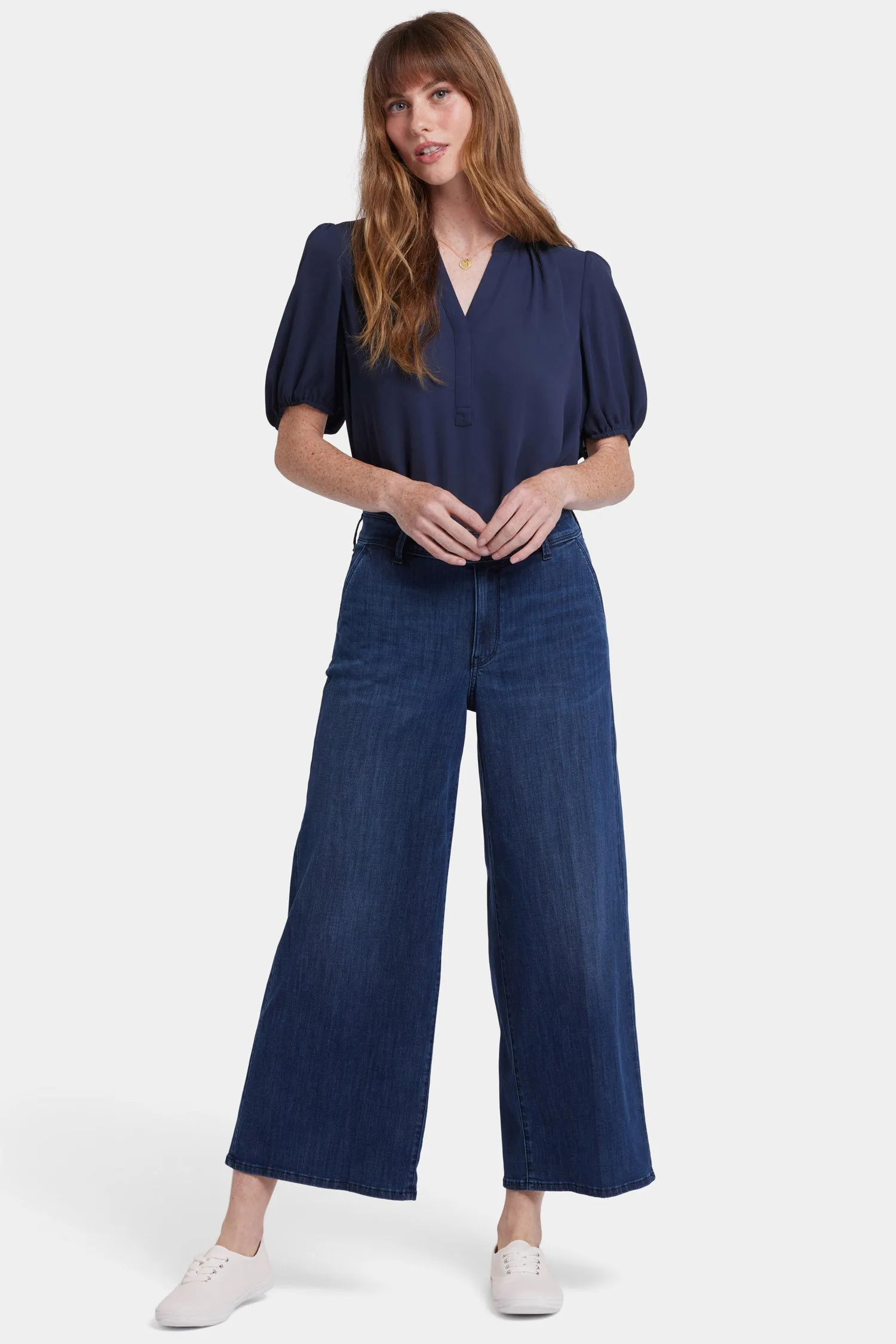Mona Wide Leg Trouser Ankle Jeans - Ibiza Blues sold by NYDJ