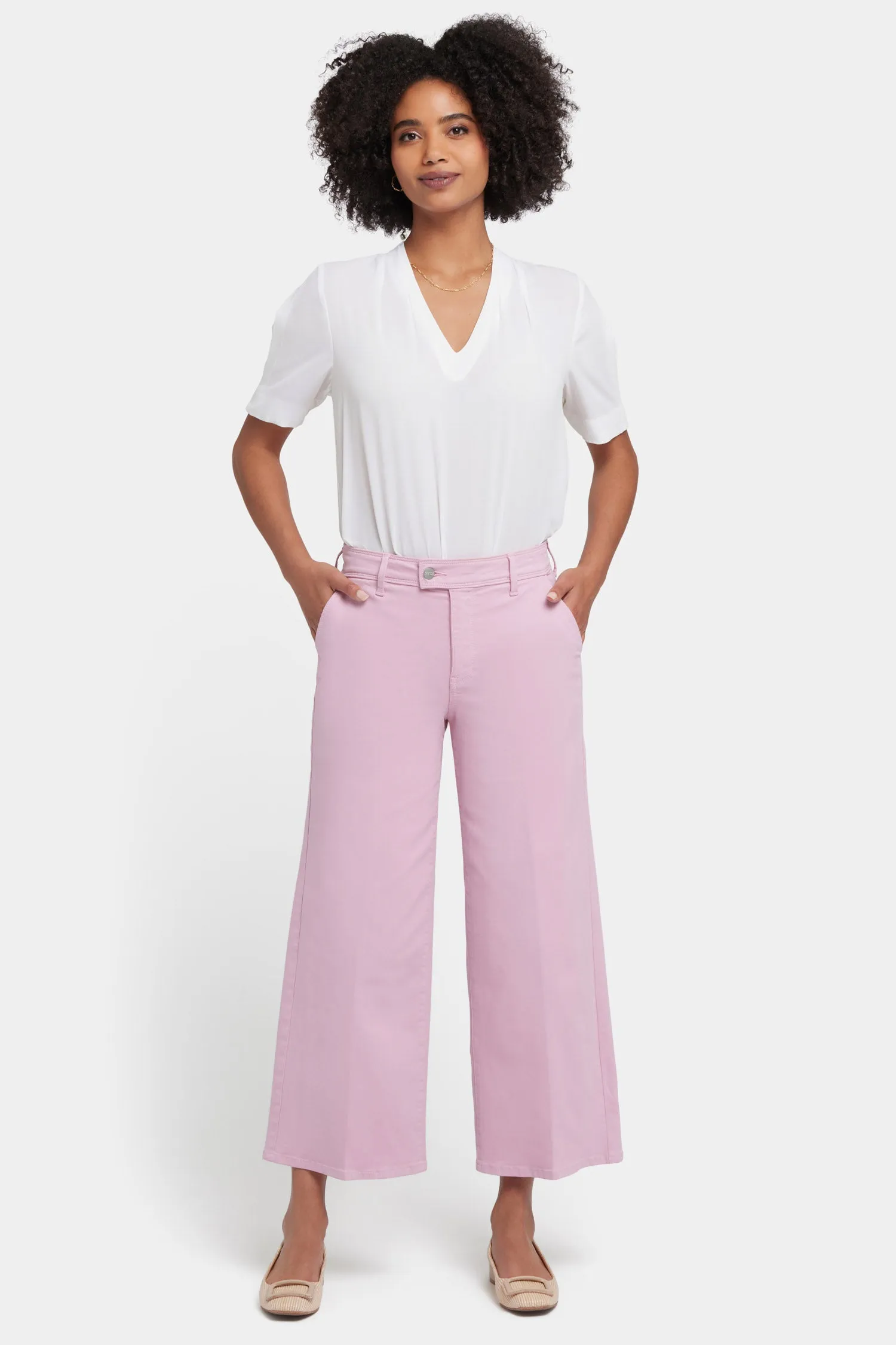 Mona Wide Leg Trouser Ankle Jeans - Pink Nectar sold by NYDJ