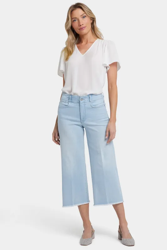 Brigitte Wide Leg Capri Jeans In Petite - Clear Waters sold by NYDJ