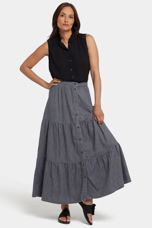 Tiered Maxi Skirt - Spanish Rock made by NYDJ