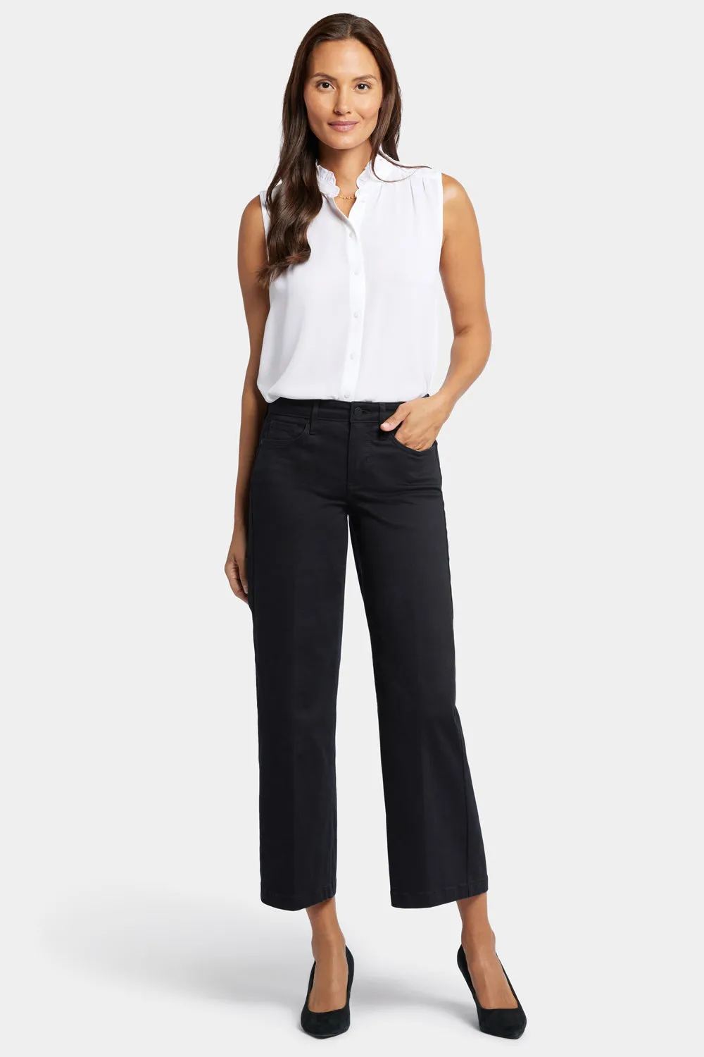 Teresa Wide Leg Ankle Jeans - Black sold by NYDJ