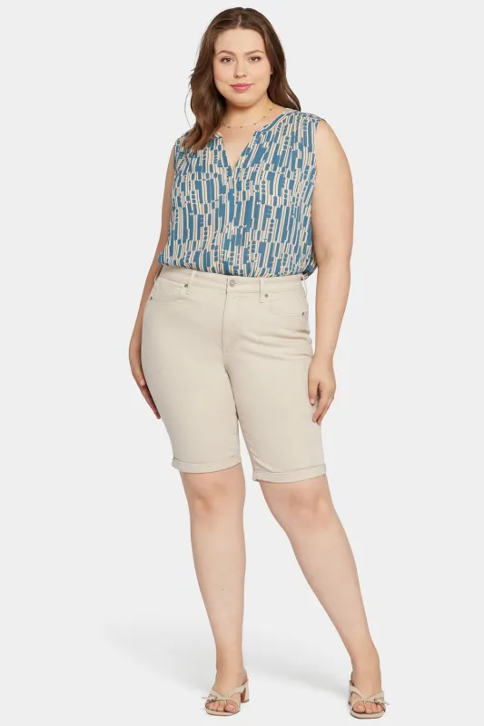 Briella 11 Inch Denim Shorts In Plus Size - Feather sold by NYDJ
