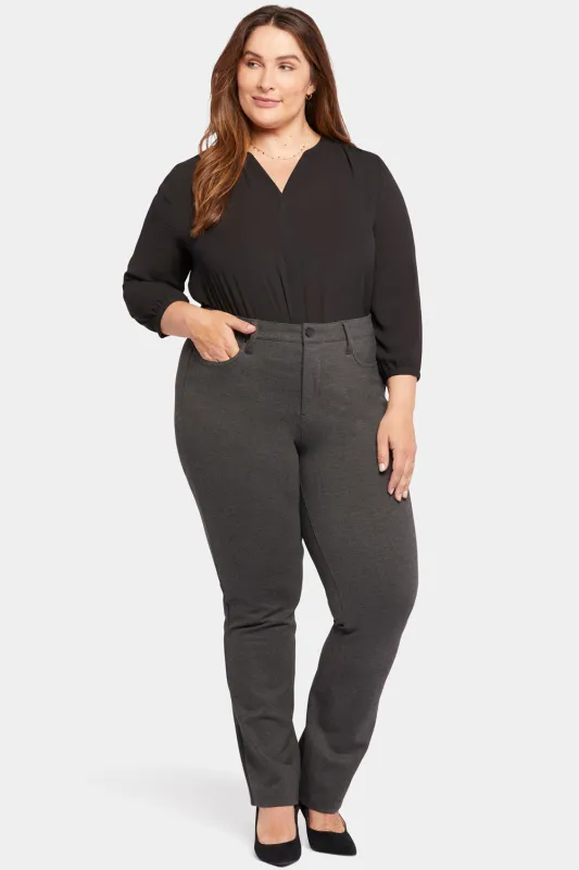Marilyn Straight Pants In Plus Size - Charcoal Heathered sold by NYDJ