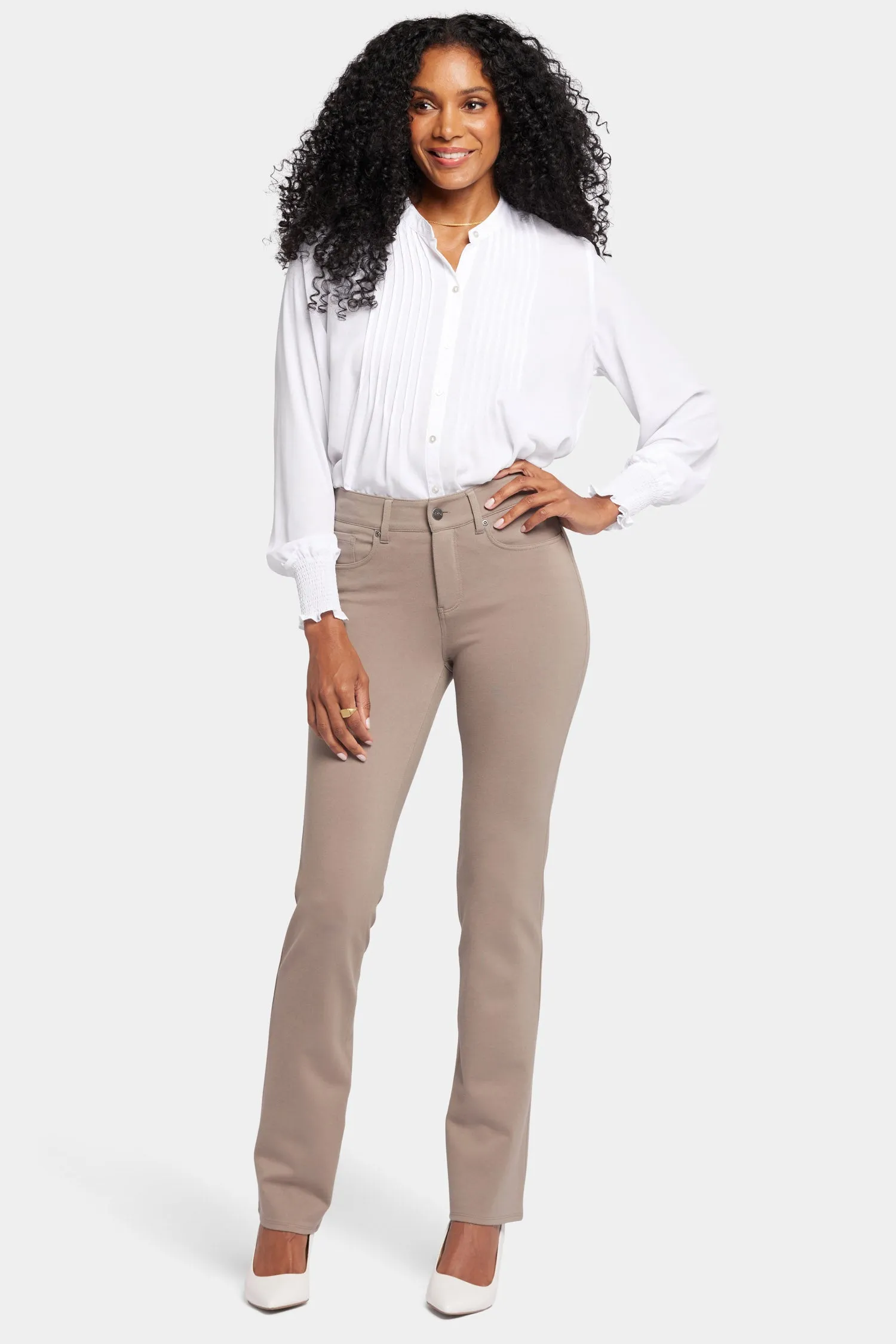 Marilyn Straight Pants In Petite - Saddlewood sold by NYDJ product image thumbnail 4