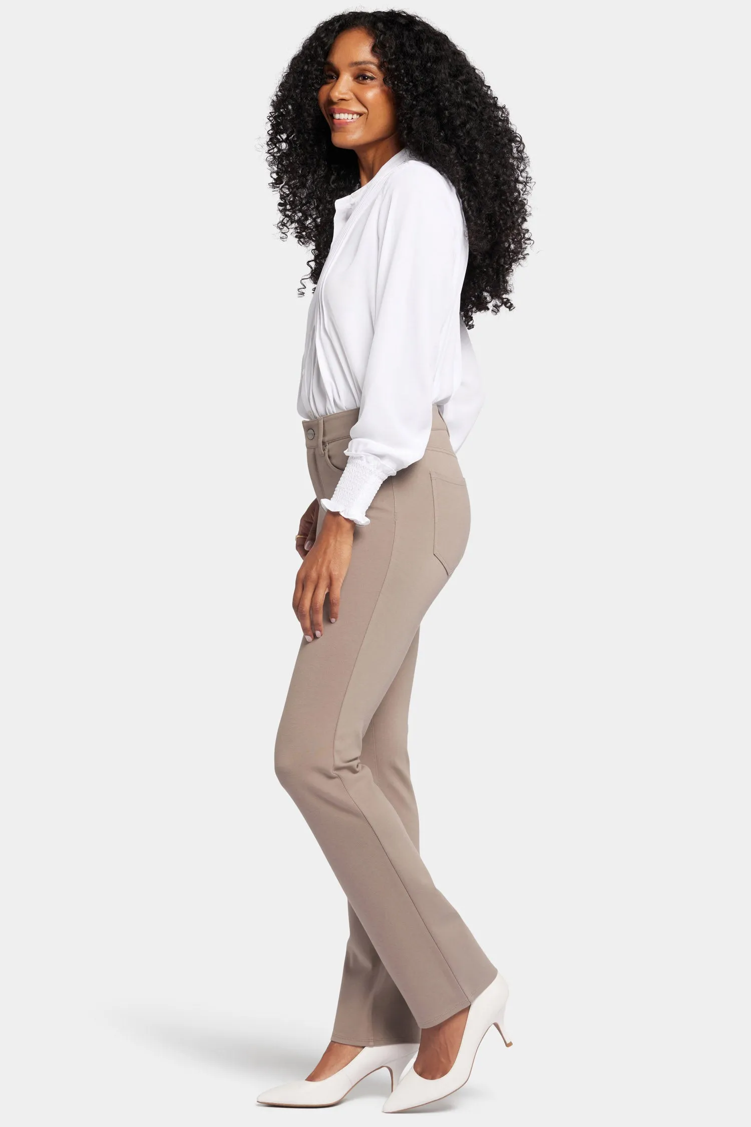 Marilyn Straight Pants In Petite - Saddlewood sold by NYDJ product image thumbnail 5