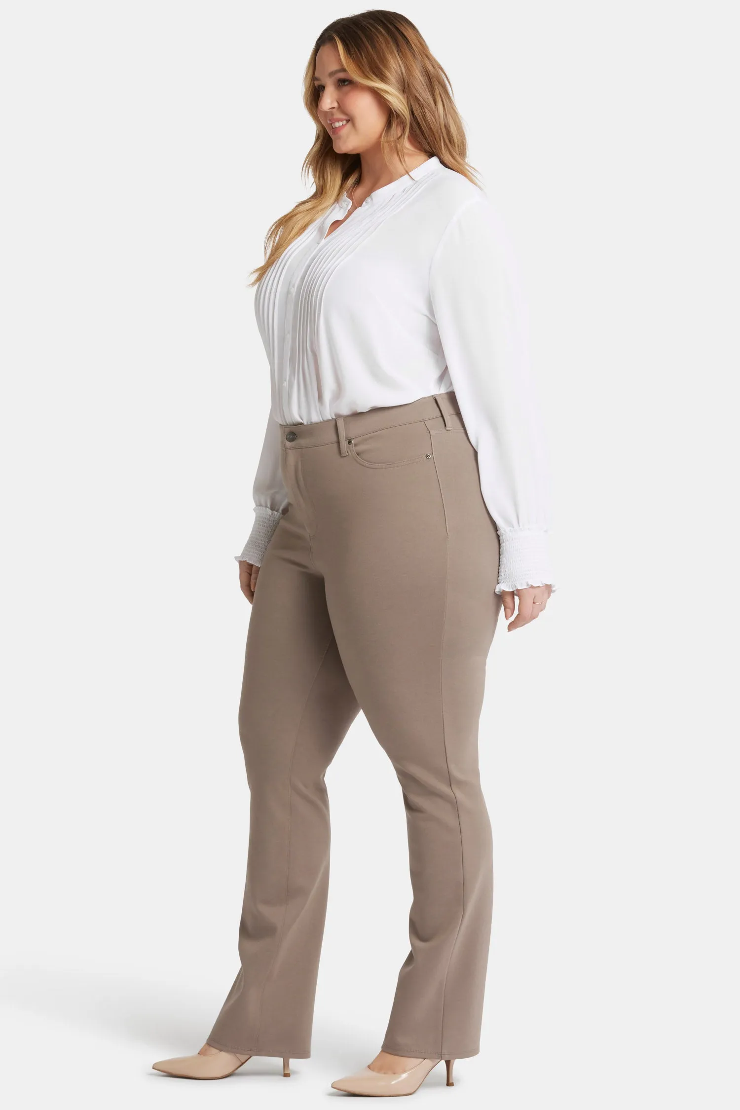 Marilyn Straight Pants In Plus Size - Saddlewood sold by NYDJ product image thumbnail 5