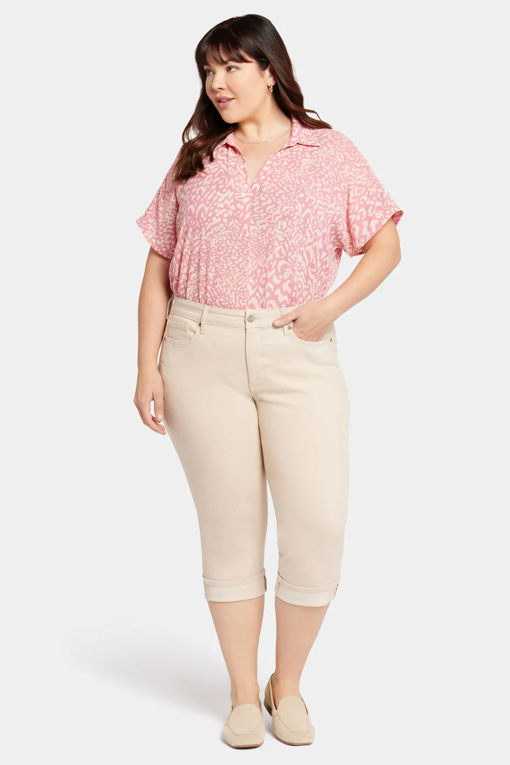 Marilyn Straight Crop Jeans In Plus Size - Feather sold by NYDJ