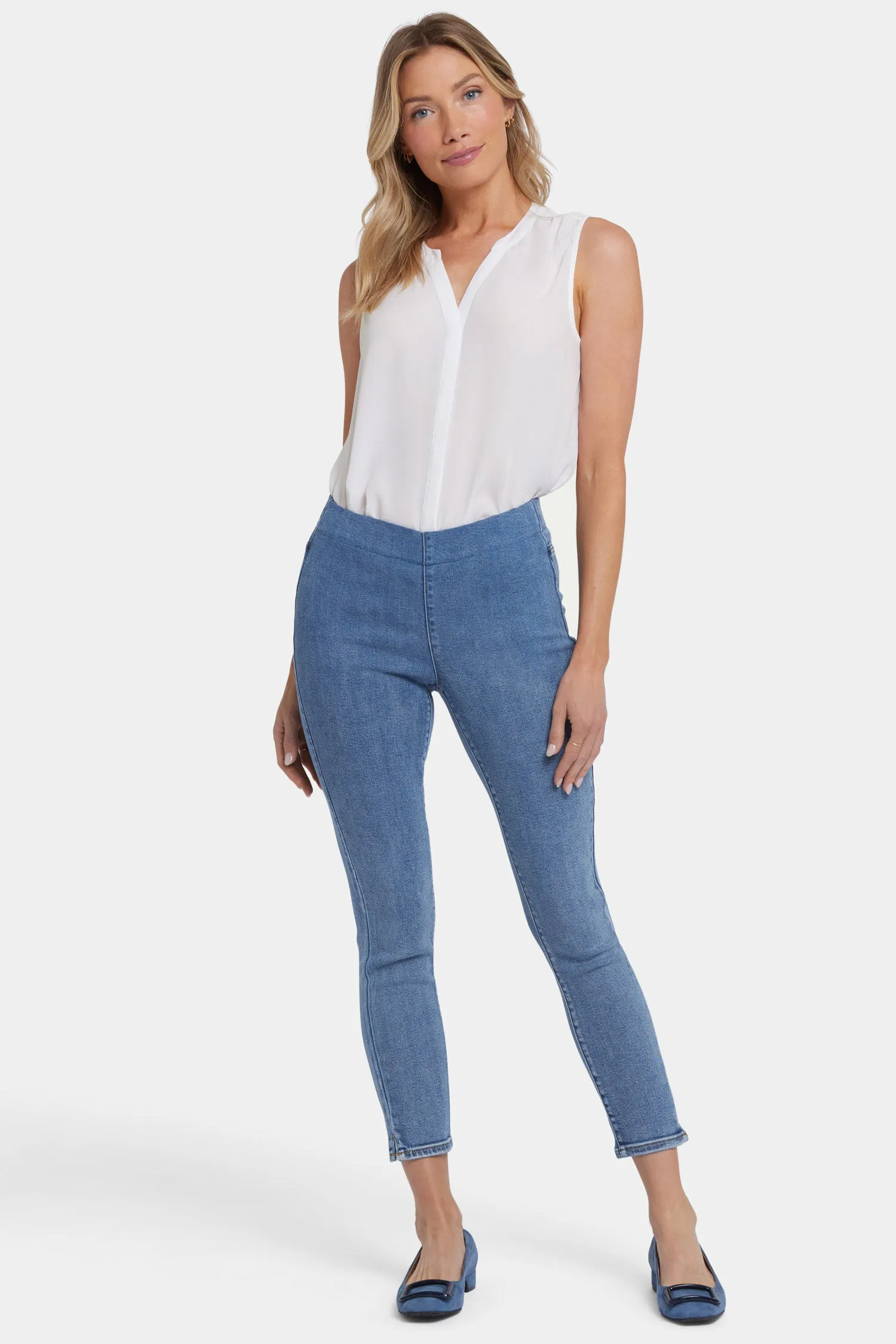 Ami Skinny Ankle Pull-On Jeans - Minorca Isle sold by NYDJ