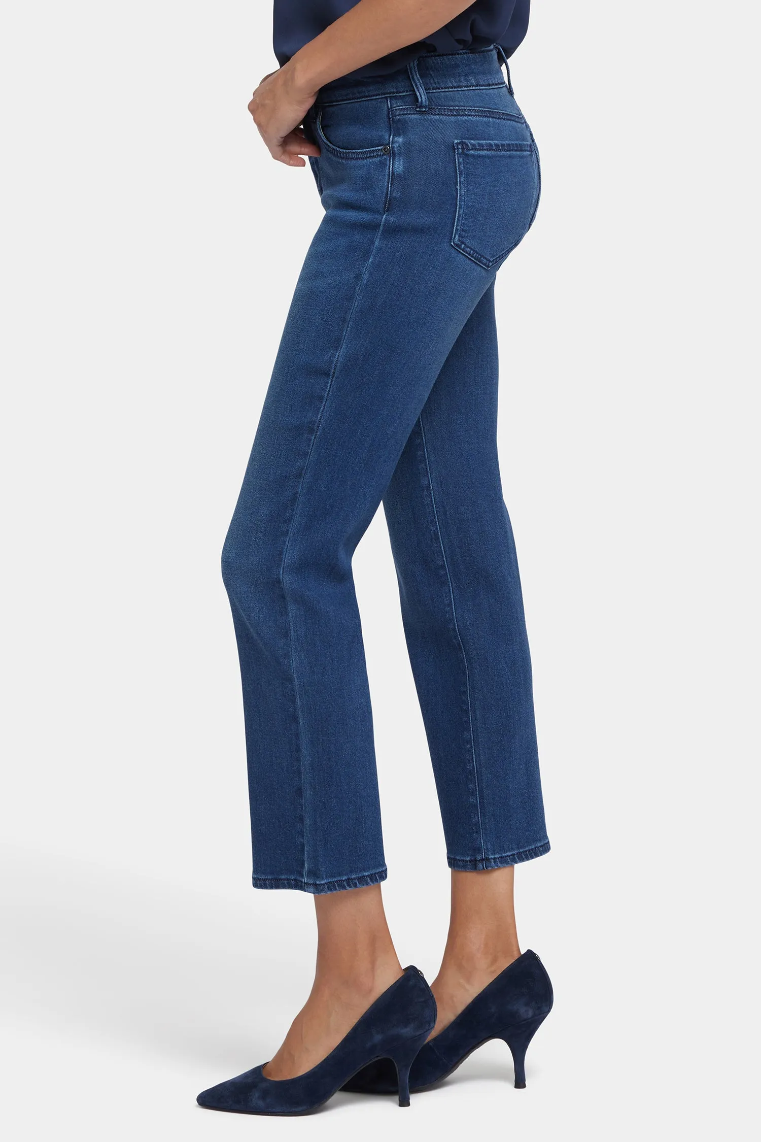 Marilyn Straight Ankle Jeans In Petite - Ibiza Blues sold by NYDJ product image thumbnail 3