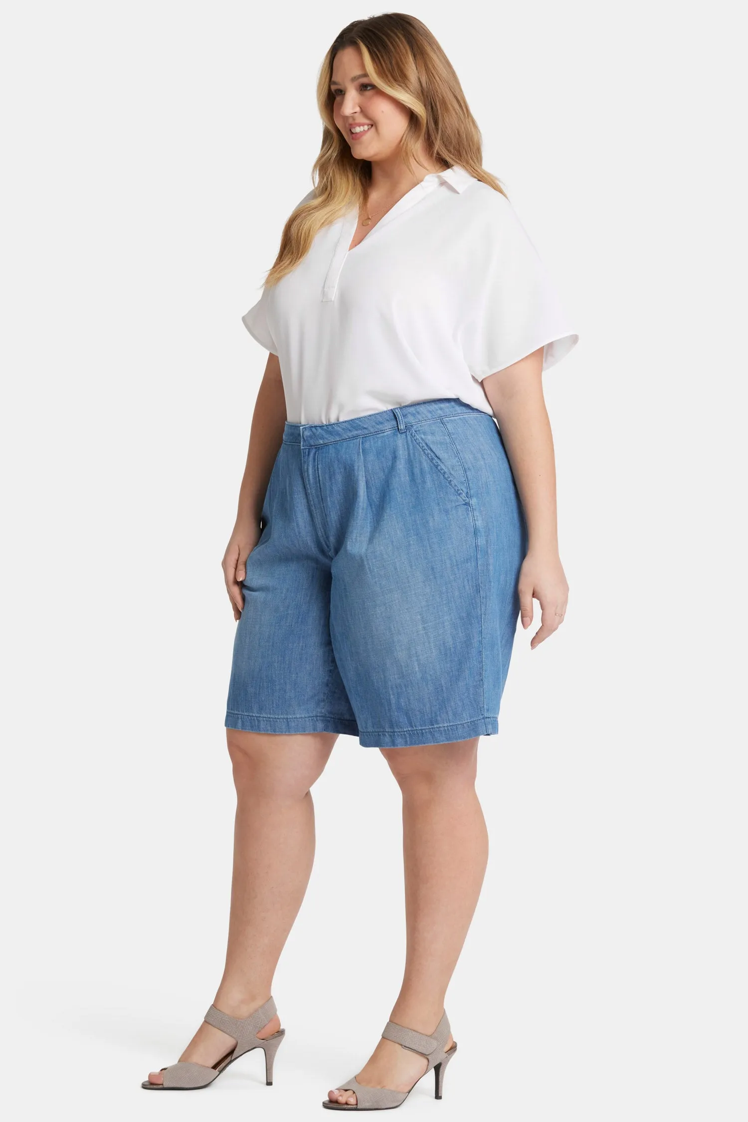 Relaxed Denim Bermuda Shorts In Plus Size - Corfu sold by NYDJ product image thumbnail 5