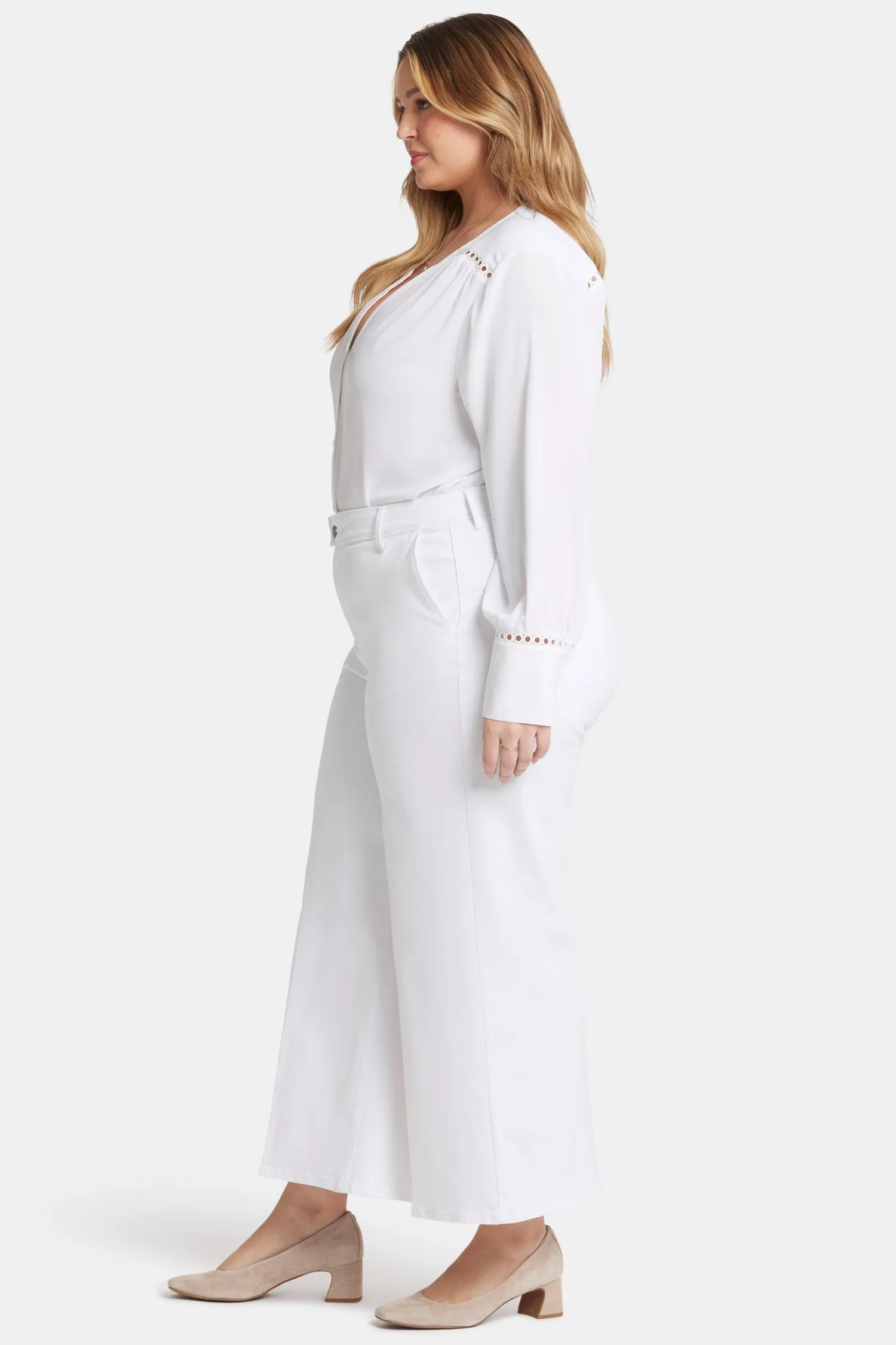 Mona Wide Leg Trouser Ankle Jeans In Plus Size - Optic White sold by NYDJ product image thumbnail 5