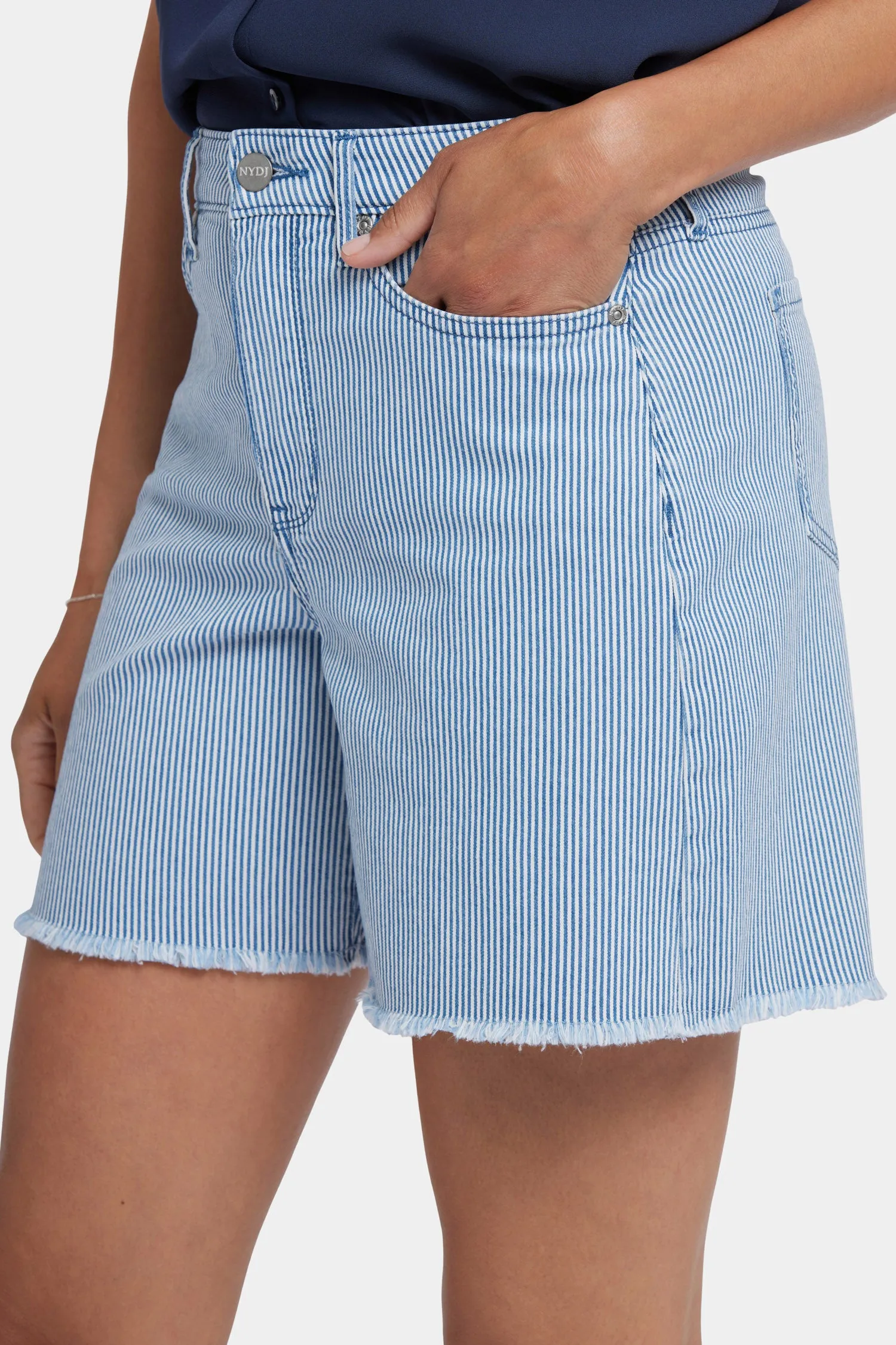 Berkyn Relaxed Denim Shorts - Merida Stripe sold by NYDJ product image thumbnail 2