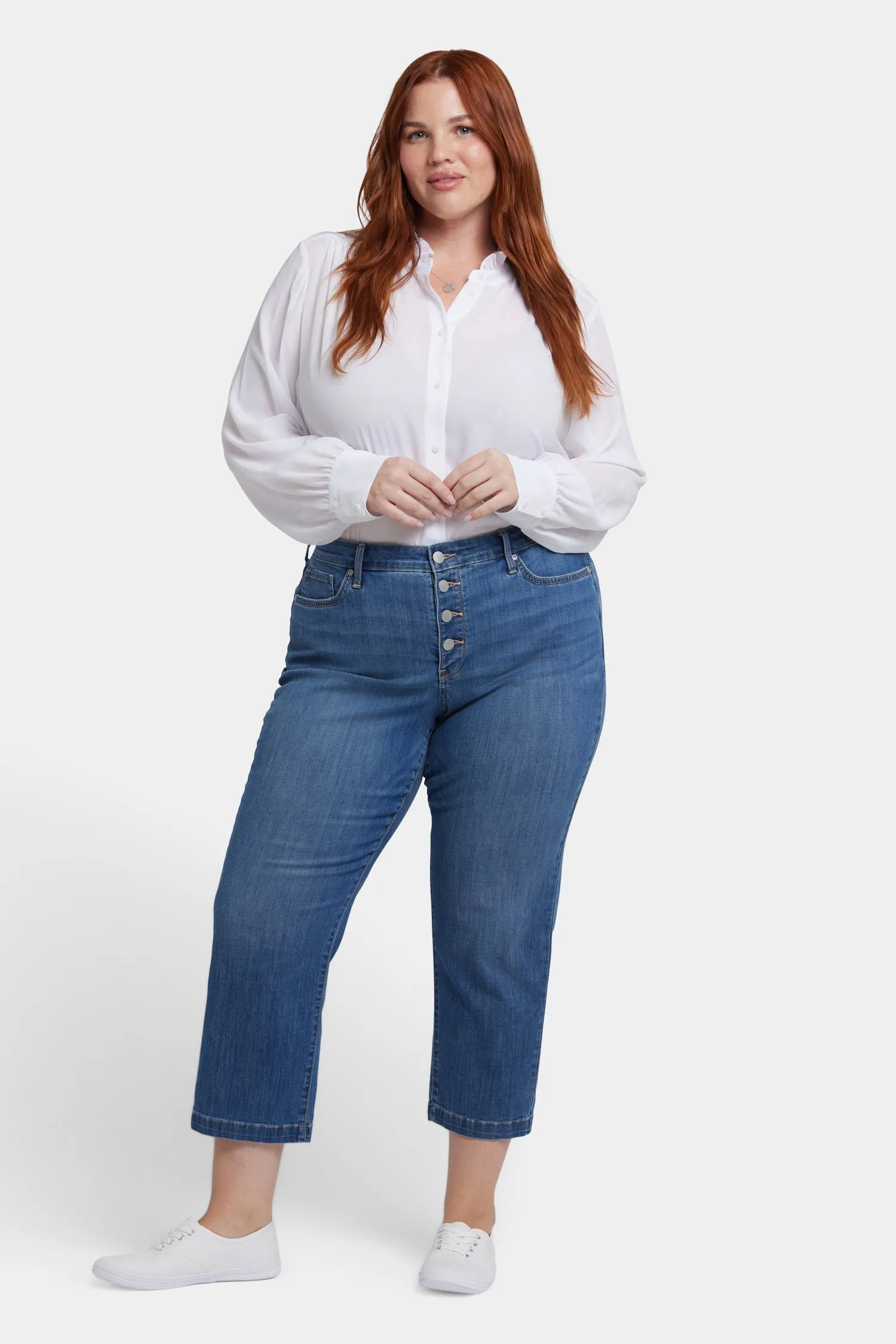 Relaxed Piper Crop Jeans In Plus Size - Costa Brava sold by NYDJ