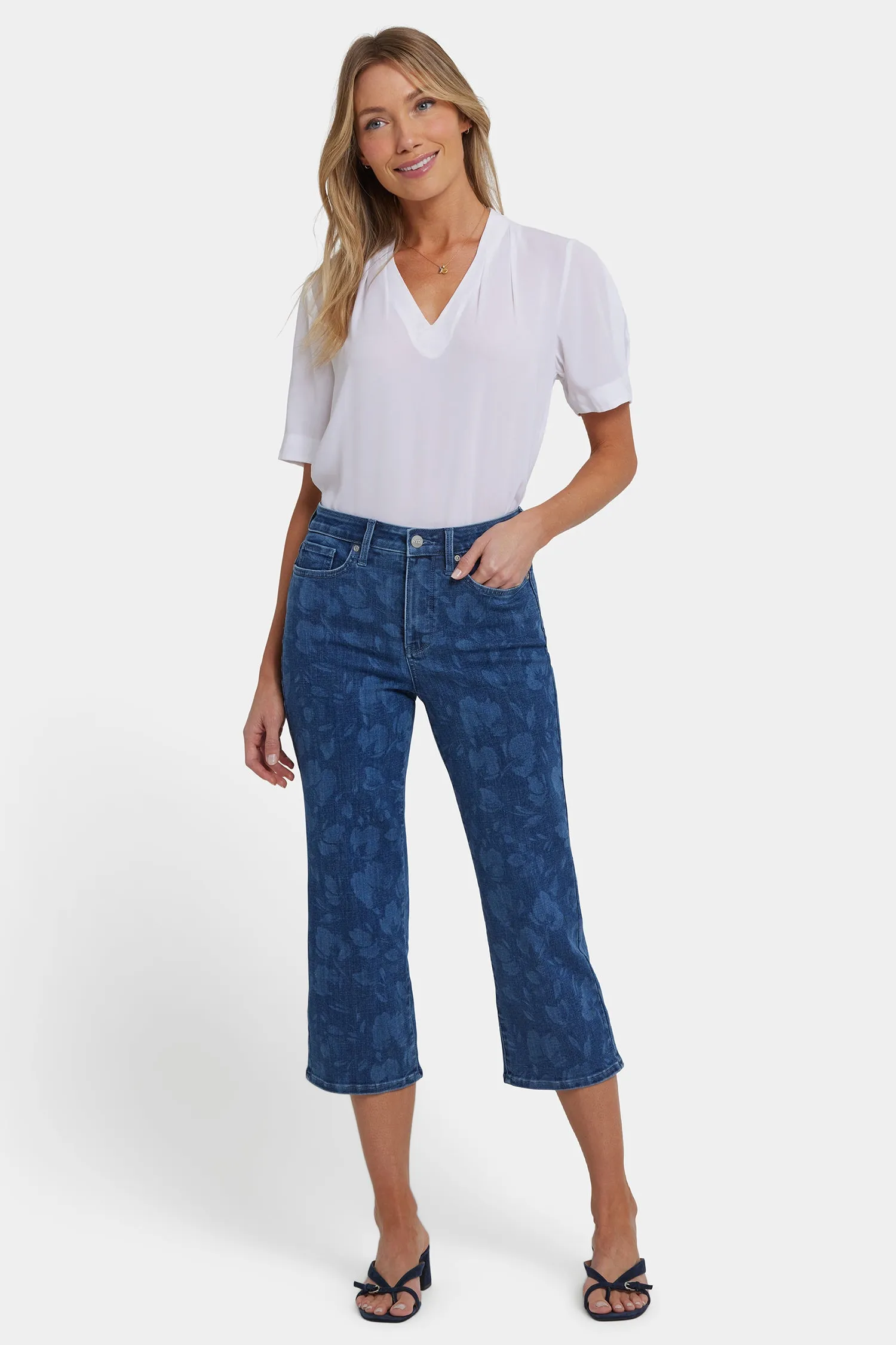 Joni Relaxed Capri Jeans In Petite - Indigo Bella sold by NYDJ