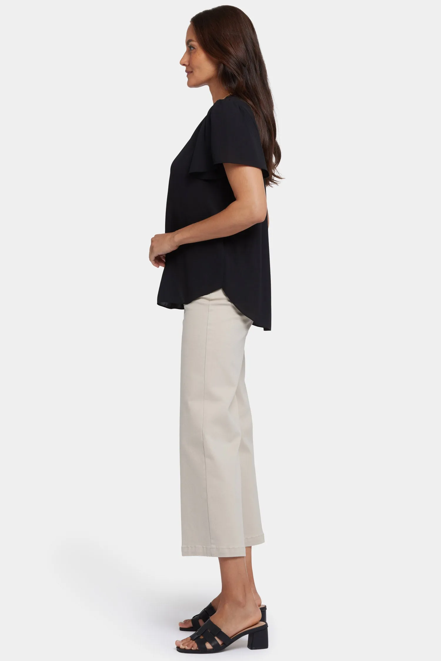 Pleated Flutter Sleeved Blouse - Black sold by NYDJ product image thumbnail 3