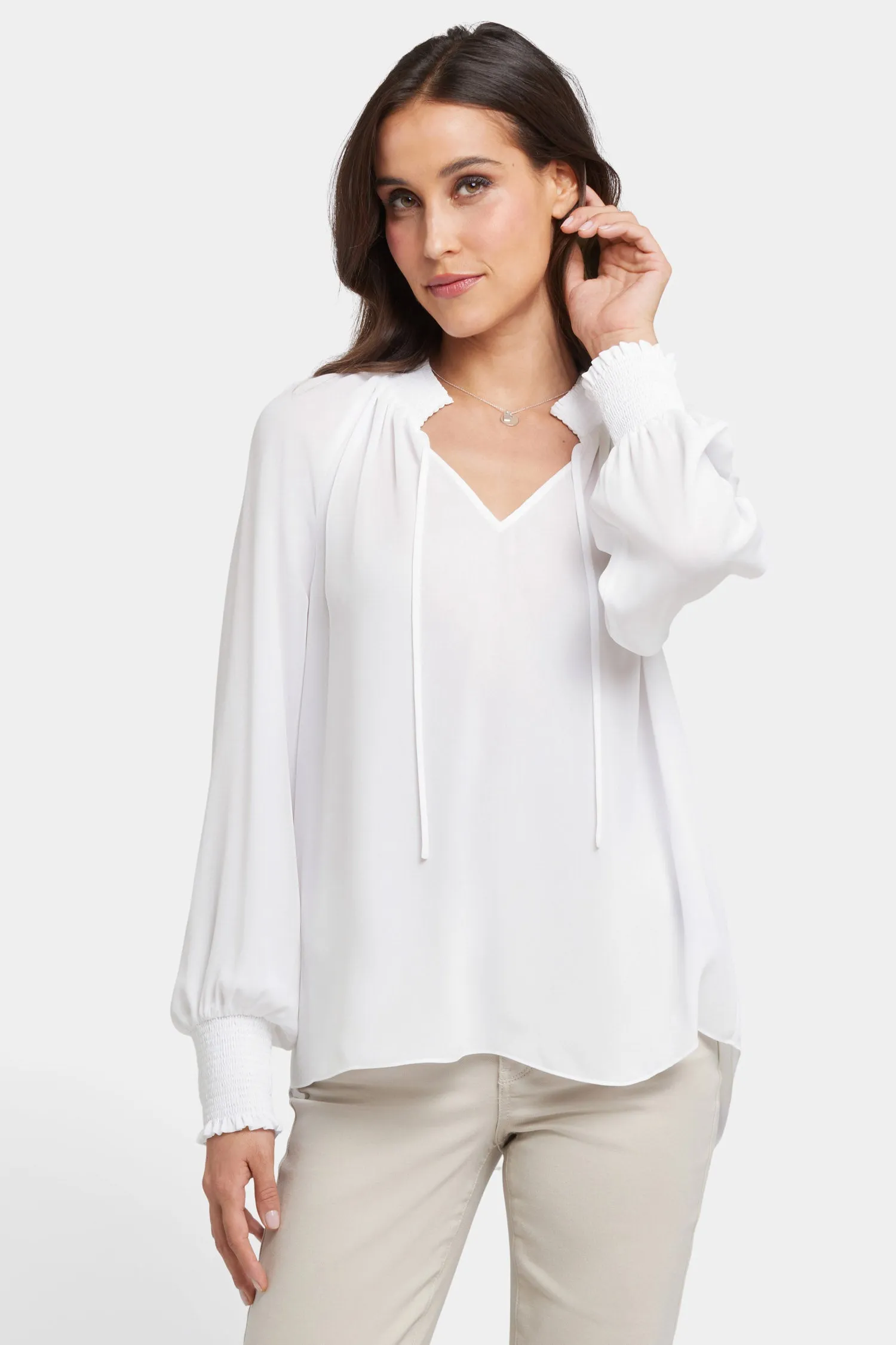Gemma Blouse - Optic White sold by NYDJ