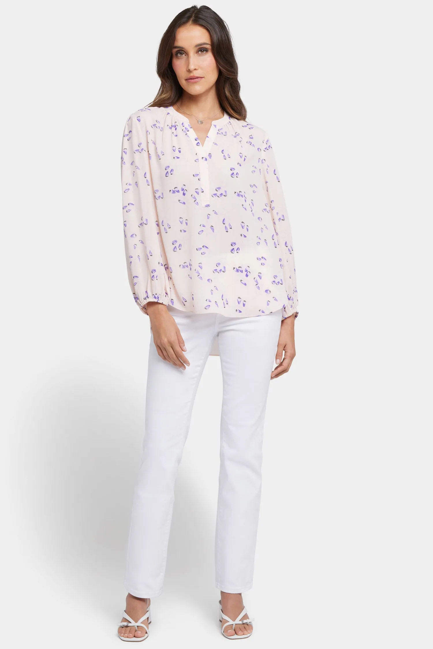 Puff Sleeved Popover Top - Serra de Mar sold by NYDJ product image thumbnail 5