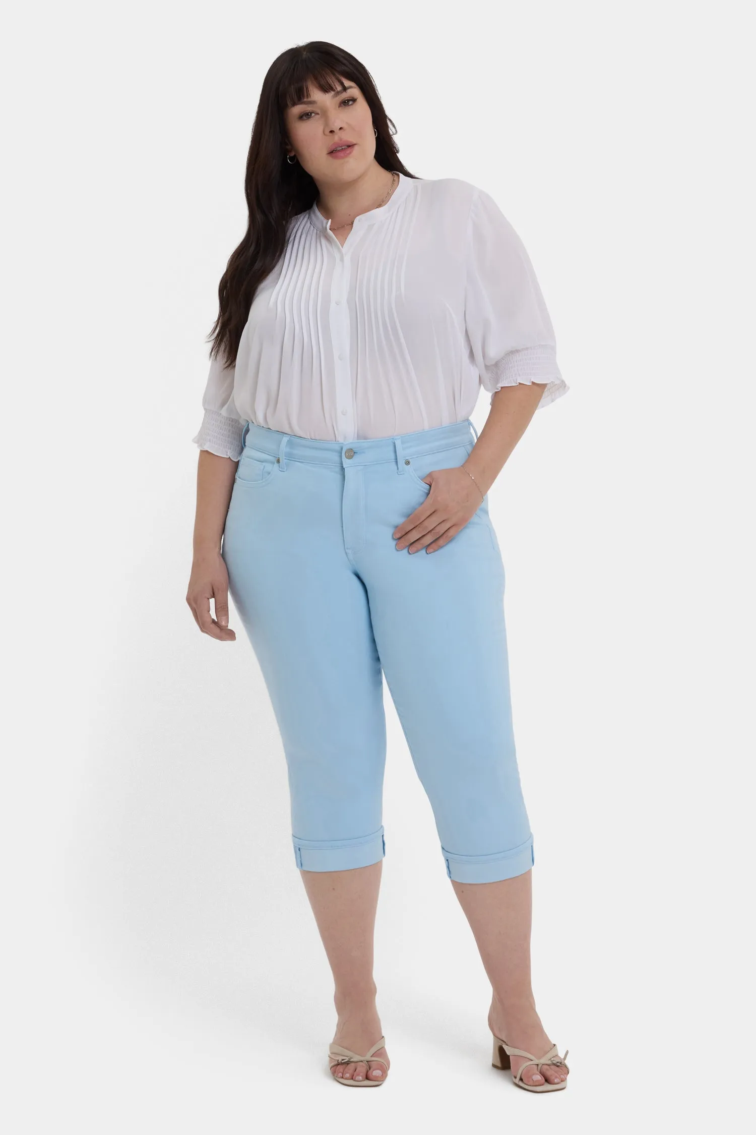 Marilyn Straight Crop Jeans In Plus Size - Aquatic sold by NYDJ