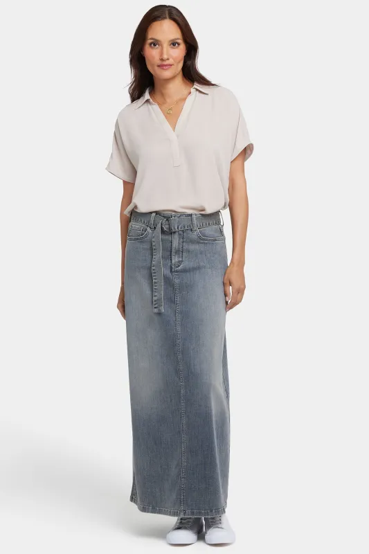 High Rise Long A-Line Skirt - Palma Sea sold by NYDJ